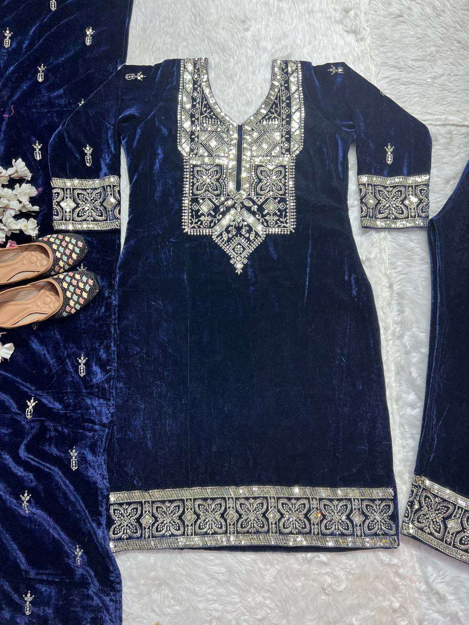 ND 5026 VELVET HEAVY SEQUENCE DESIGNER WINTER WEAR SUIT