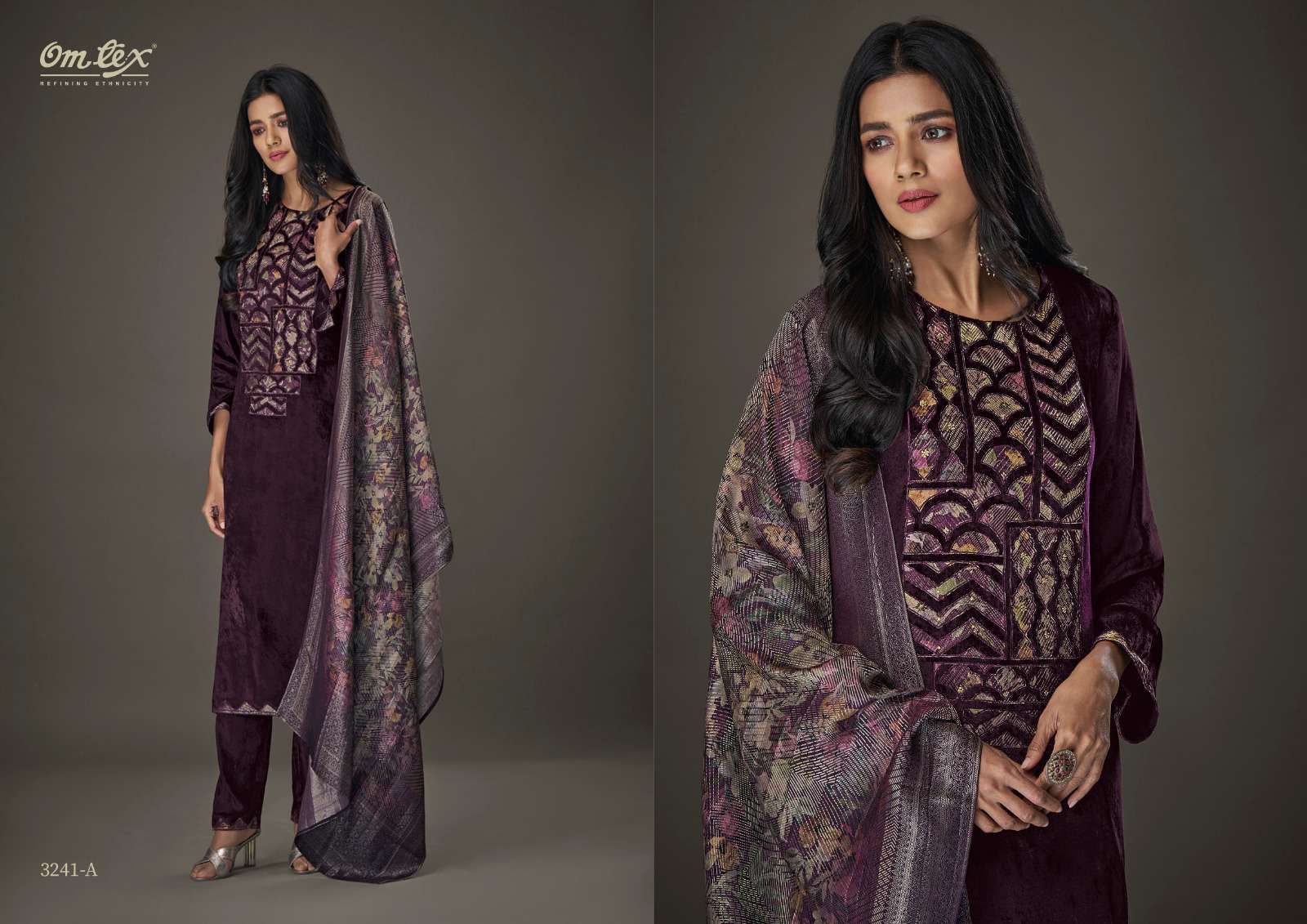OMTEX AAYAT VOL 11 VELVET WITH PATCH EMBROIDERY DESIGNER HEAVY SUIT