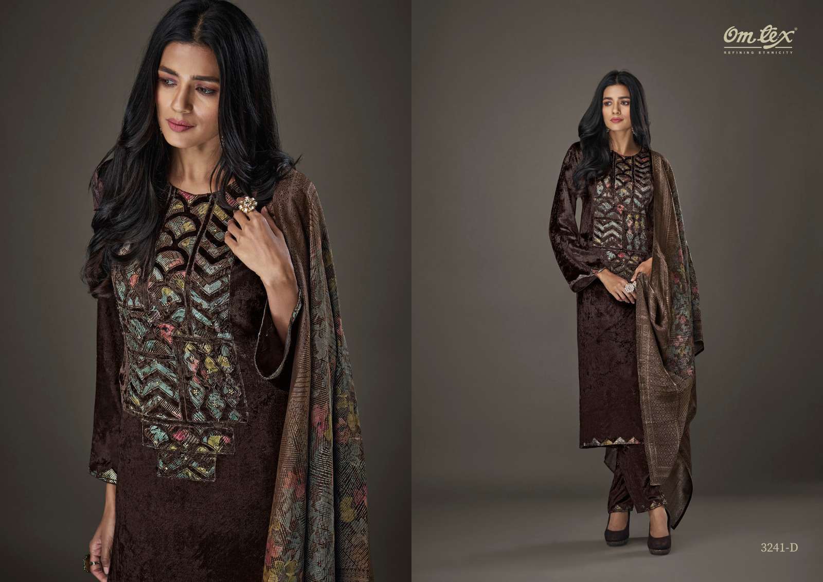 OMTEX AAYAT VOL 11 VELVET WITH PATCH EMBROIDERY DESIGNER HEAVY SUIT