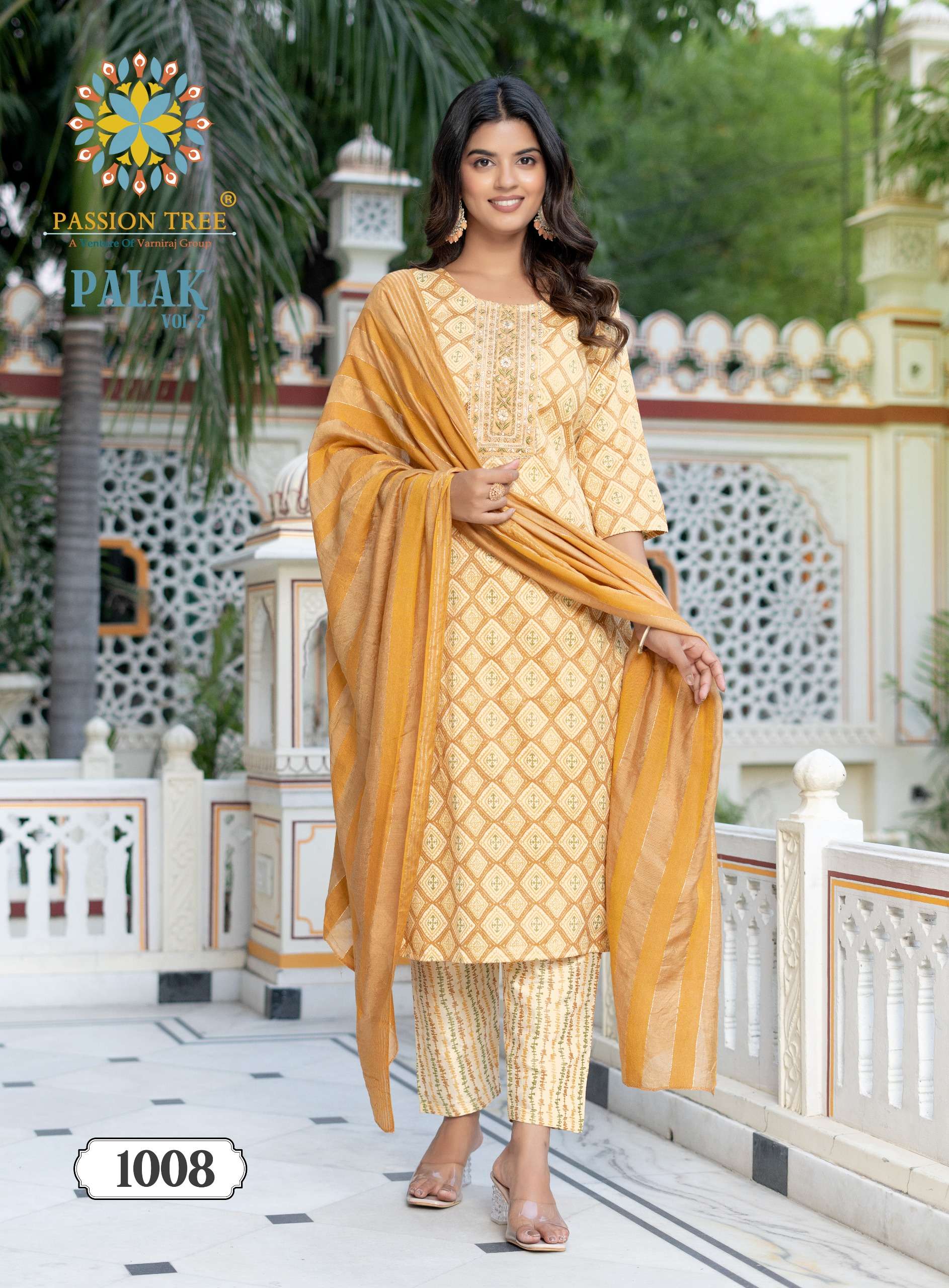 PASSION TREE PALAK VOL 2 STRAIGHT KURTI WITH PANT &  DUPATTA SET