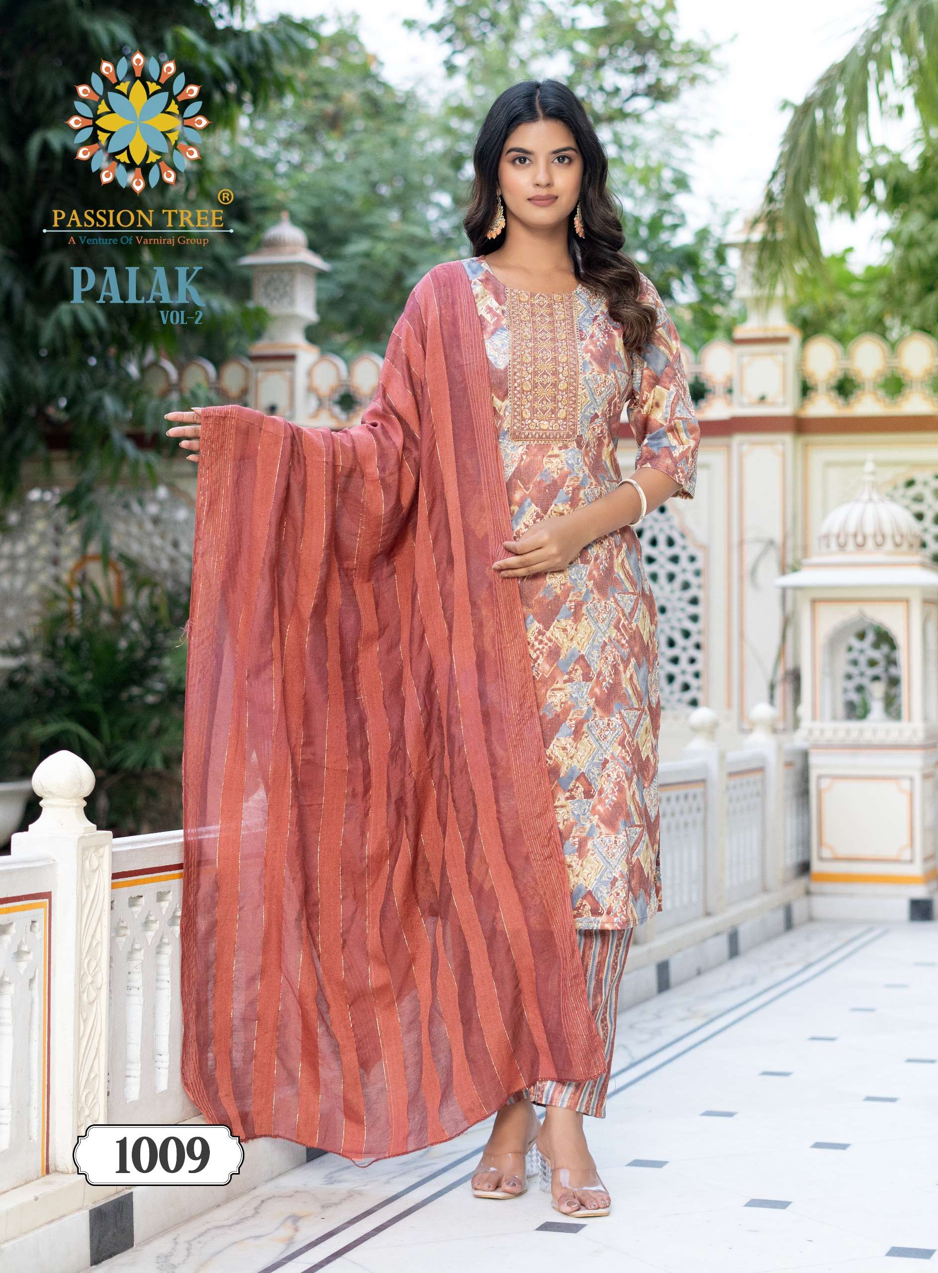 PASSION TREE PALAK VOL 2 STRAIGHT KURTI WITH PANT &  DUPATTA SET
