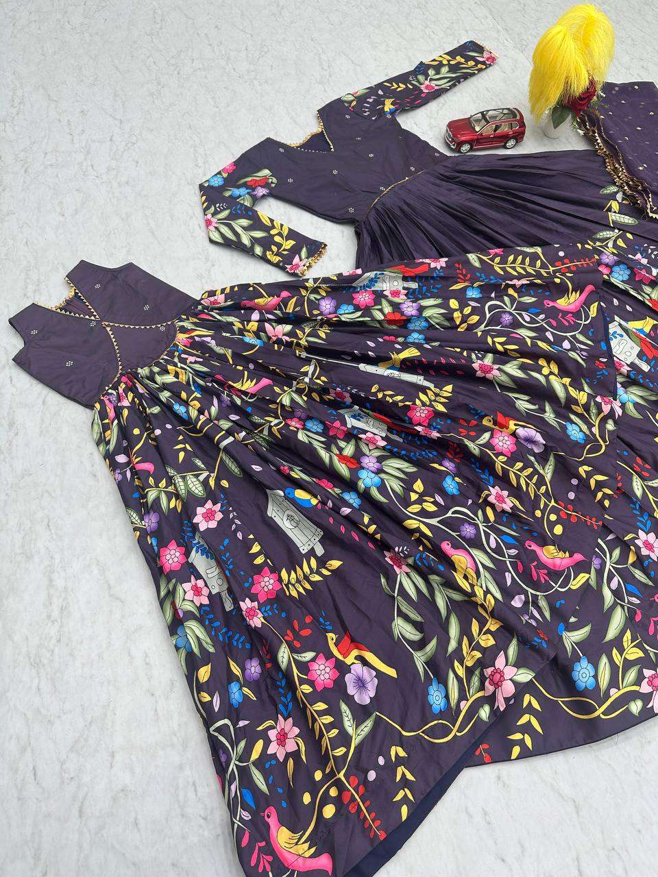 PC 469 HEAVY DESIGNER WEAR LOOK MOTHER DAUGHTER GOWN DRESS