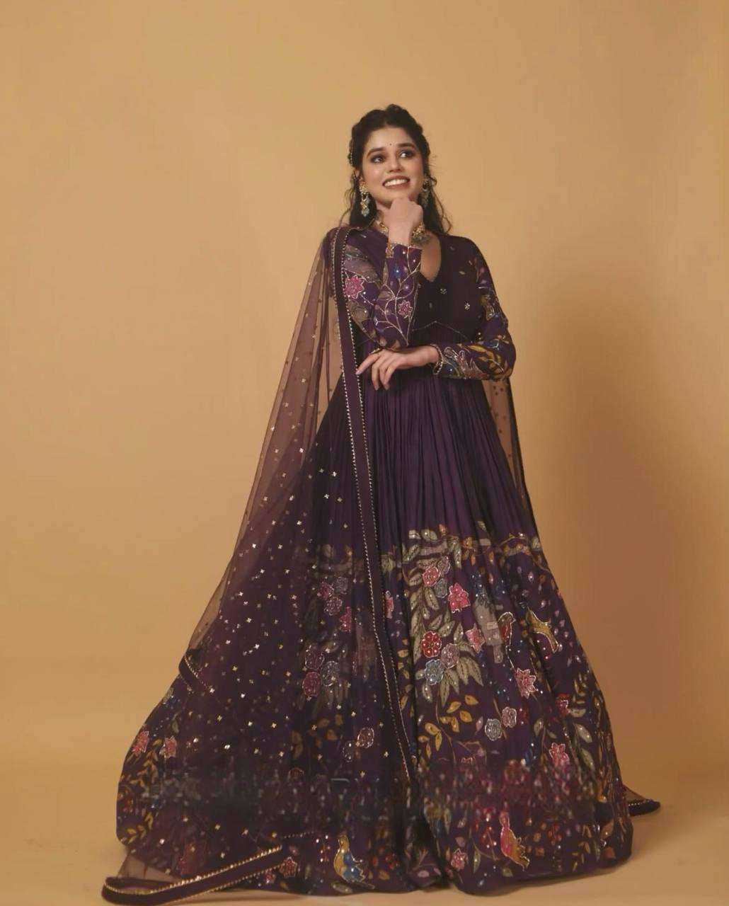 PC 469 HEAVY DESIGNER WEAR LOOK MOTHER DAUGHTER GOWN DRESS