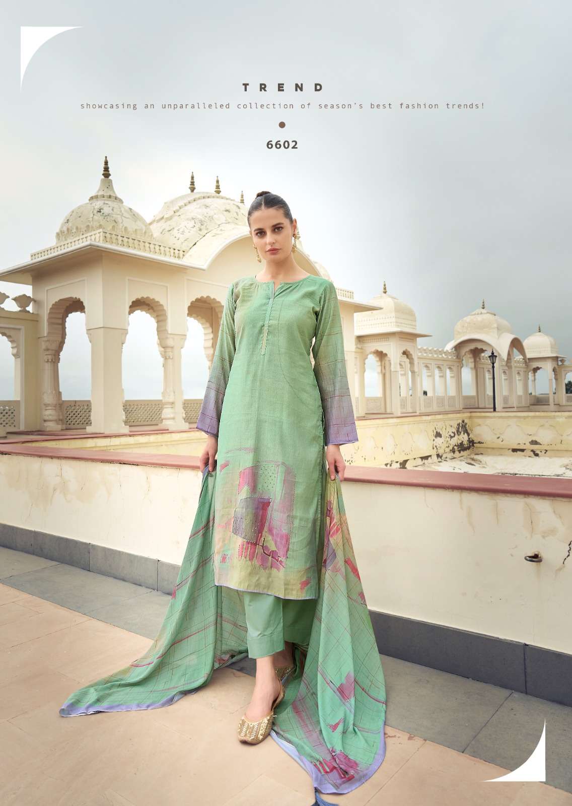  PRM TRENDZ EKNOOR MUSLIN SILK DIGITAL PRINT WITH FANCY WORK SUIT