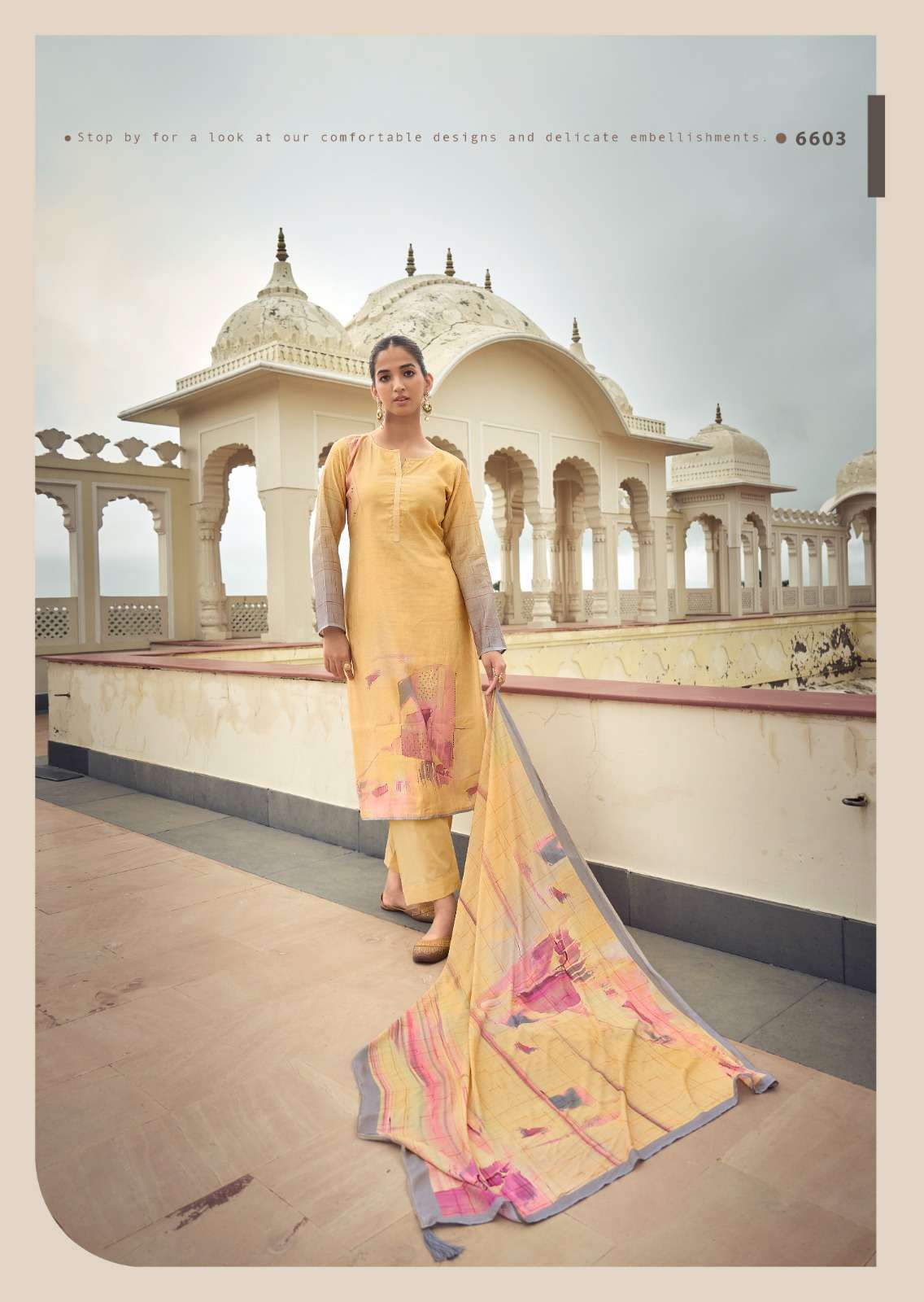  PRM TRENDZ EKNOOR MUSLIN SILK DIGITAL PRINT WITH FANCY WORK SUIT