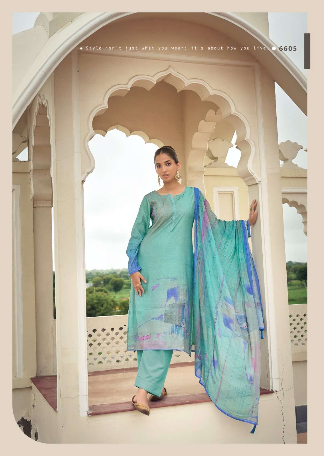  PRM TRENDZ EKNOOR MUSLIN SILK DIGITAL PRINT WITH FANCY WORK SUIT