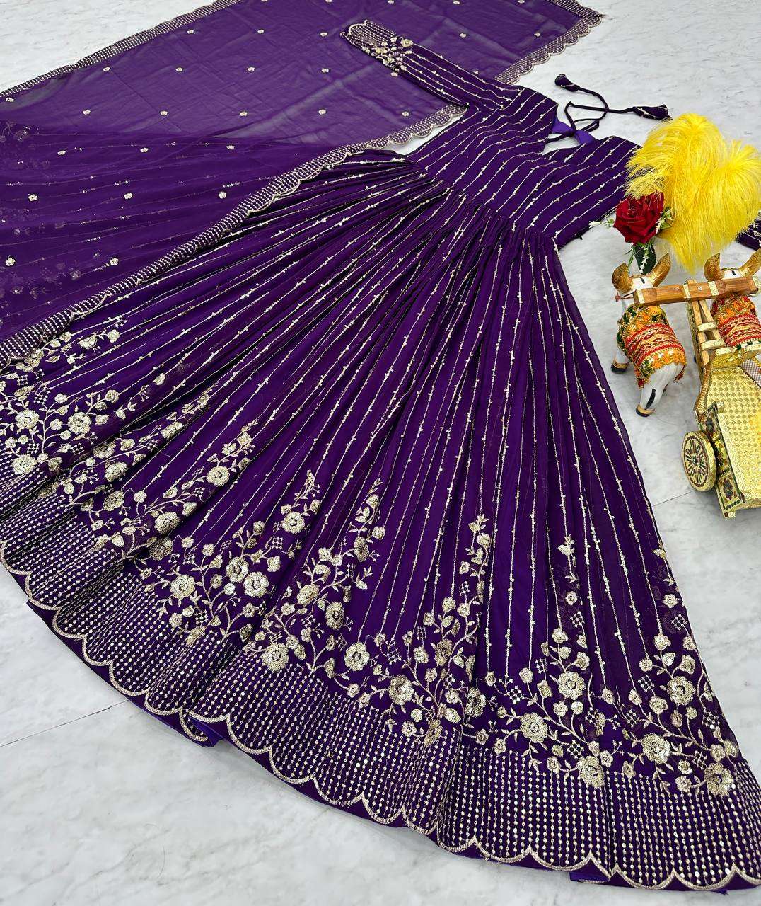 RAM 065 GEORGETTE DESIGNER GOWN WITH DUPATTA SET