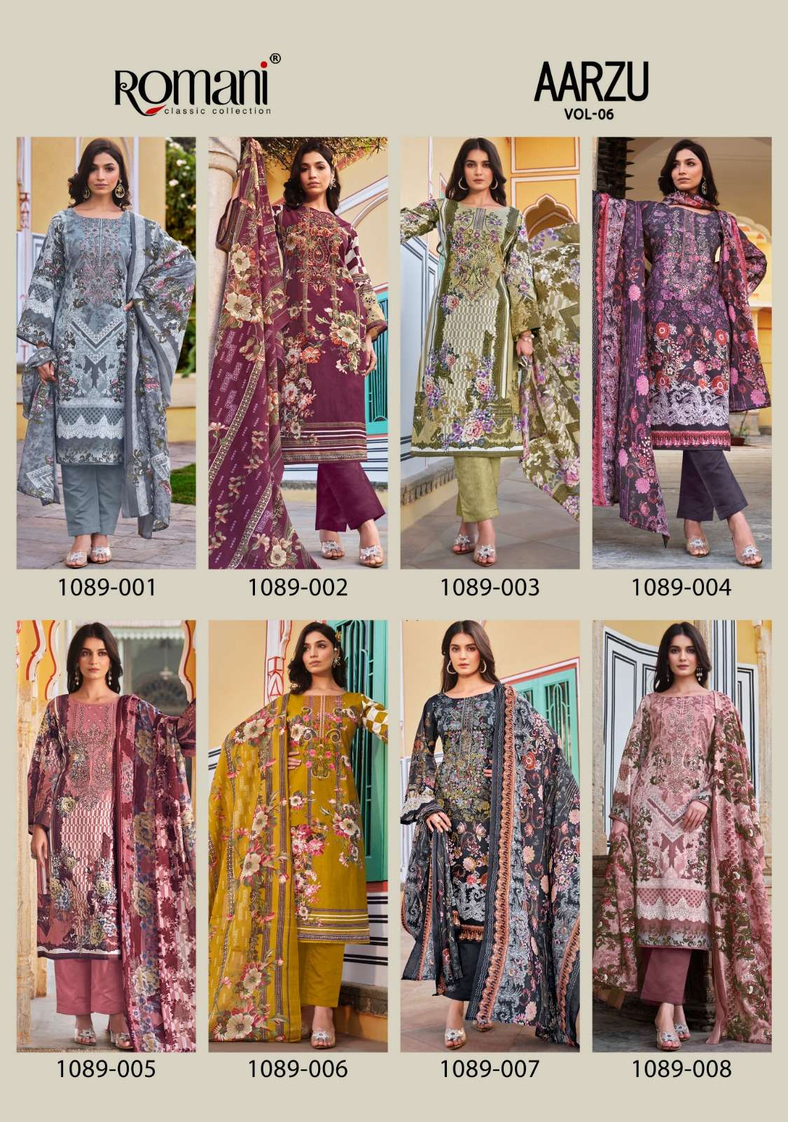 ROMANI AARZU VOL 6 COTTON DIGITAL PRINTS WITH FANCY WORKS SUIT