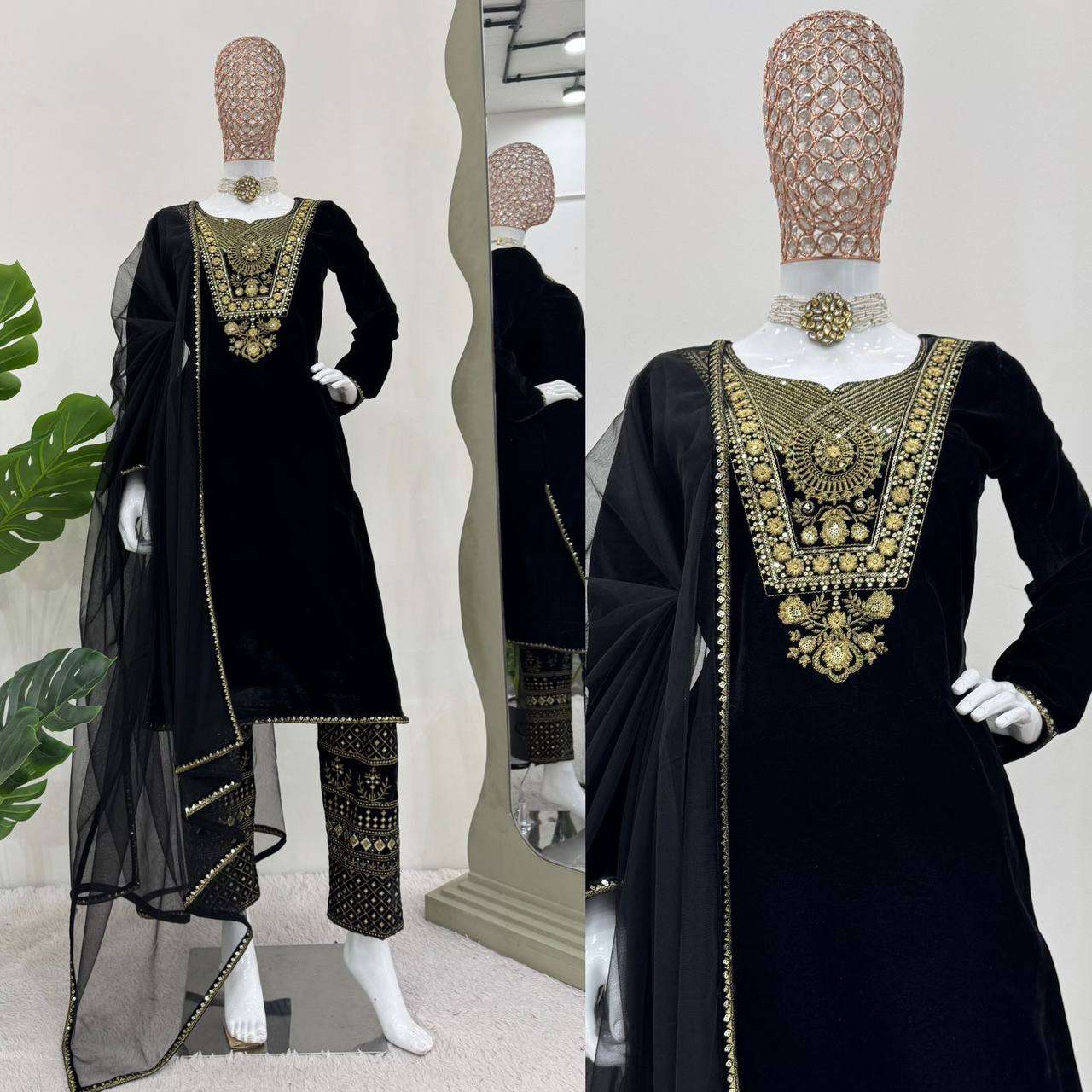 RTC 5775 VELVET WITH EMBROIDERY DESIGNER PARTY WEAR SUIT