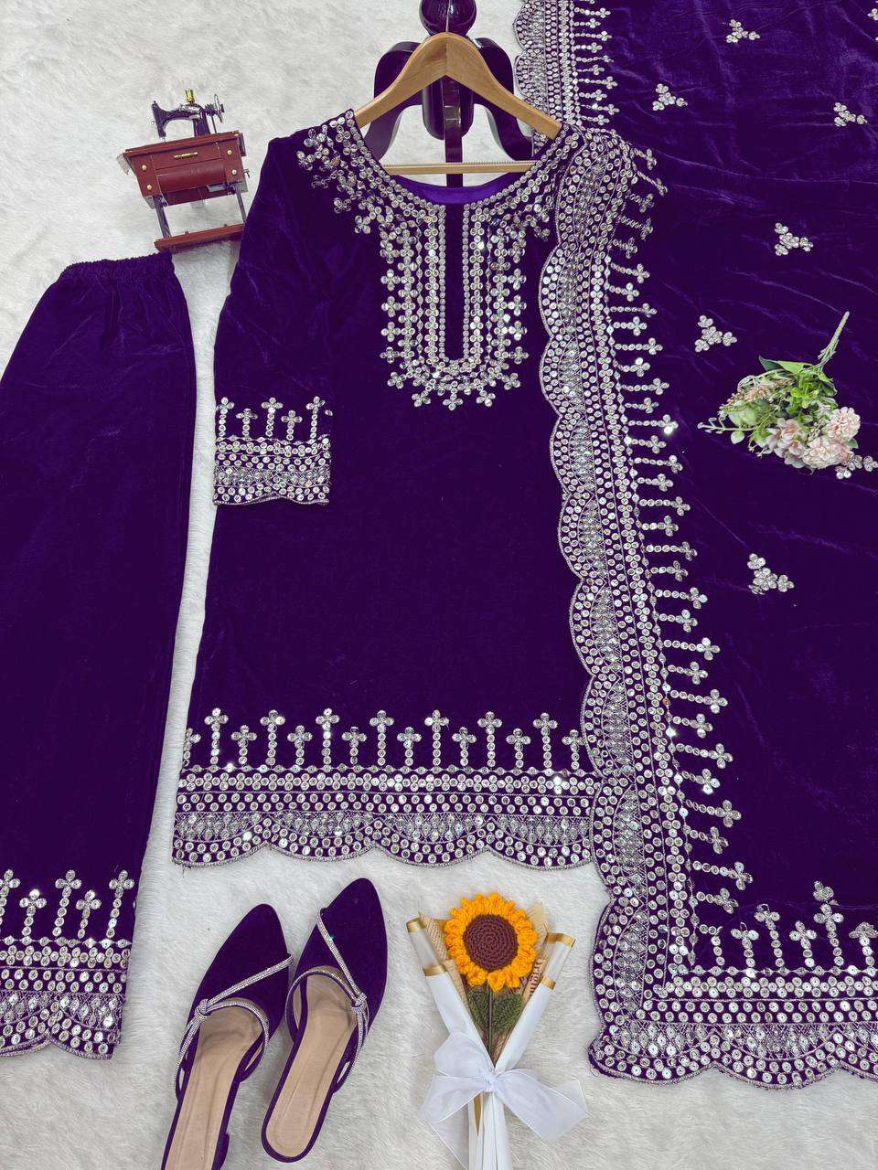 RTC 5793 VELVET BEAUTIFUL DESIGNER WORK SUIT