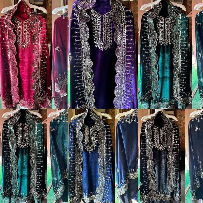 RTC 5793 VELVET BEAUTIFUL DESIGNER WORK SUIT