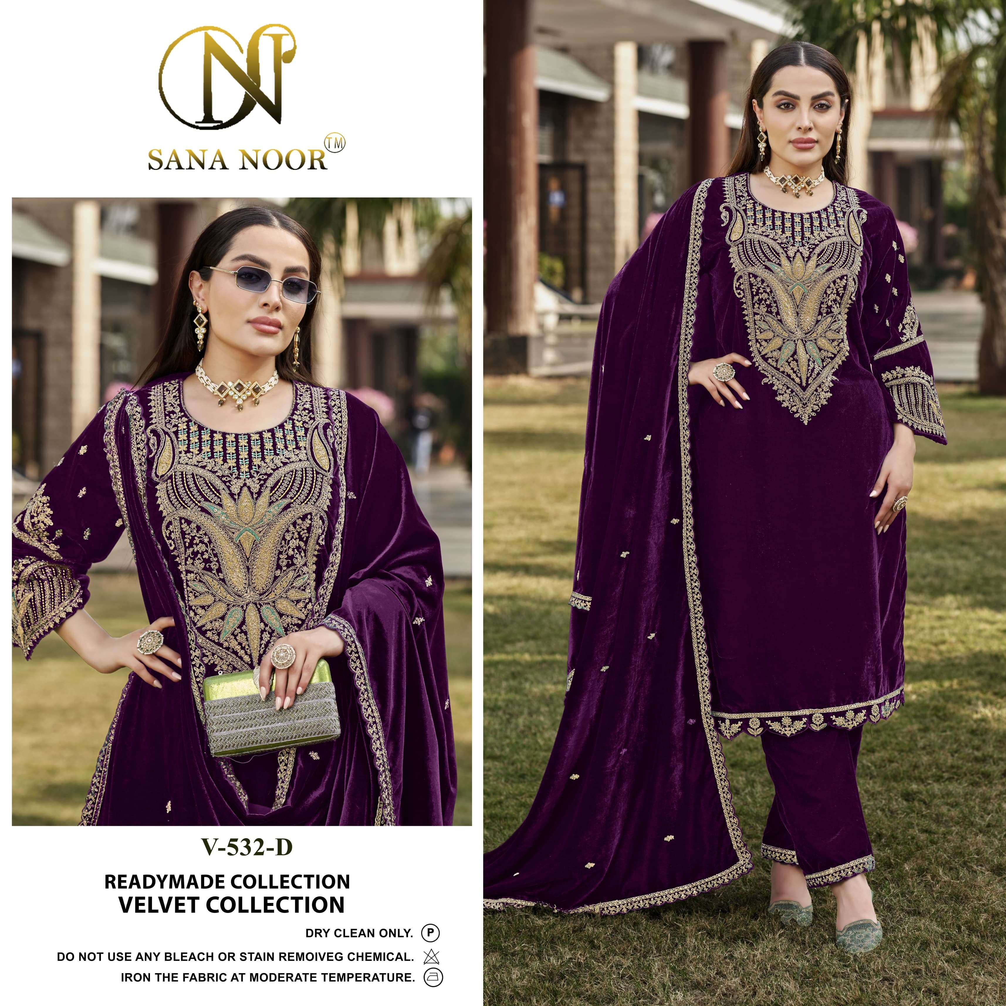 SANA NOOR READY MADE VELVET COLLECTION HEAVY DESIGNER SUIT