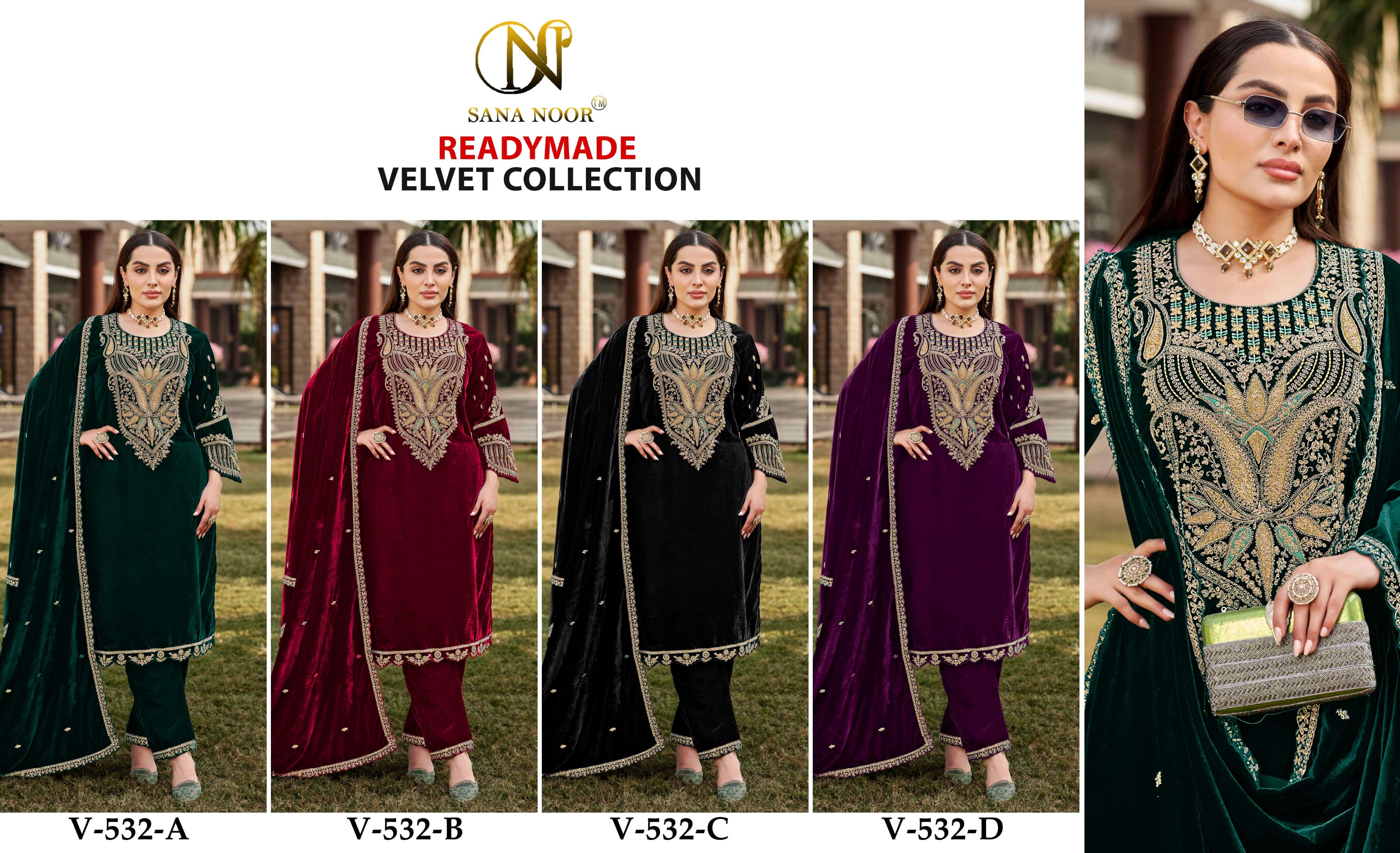 SANA NOOR READY MADE VELVET COLLECTION HEAVY DESIGNER SUIT