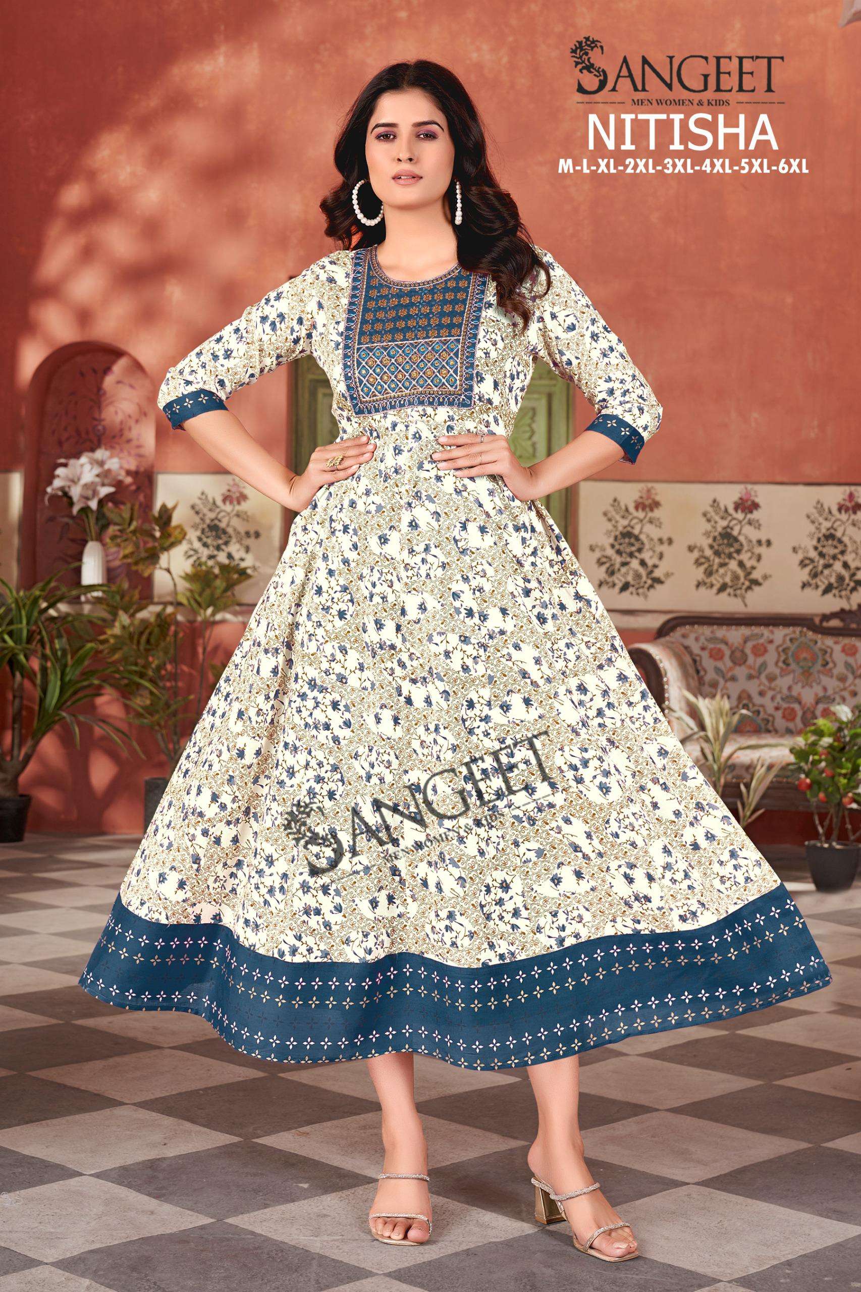 SANGEET NITISHA RAYON FANCY LADIES GOWN KURTI