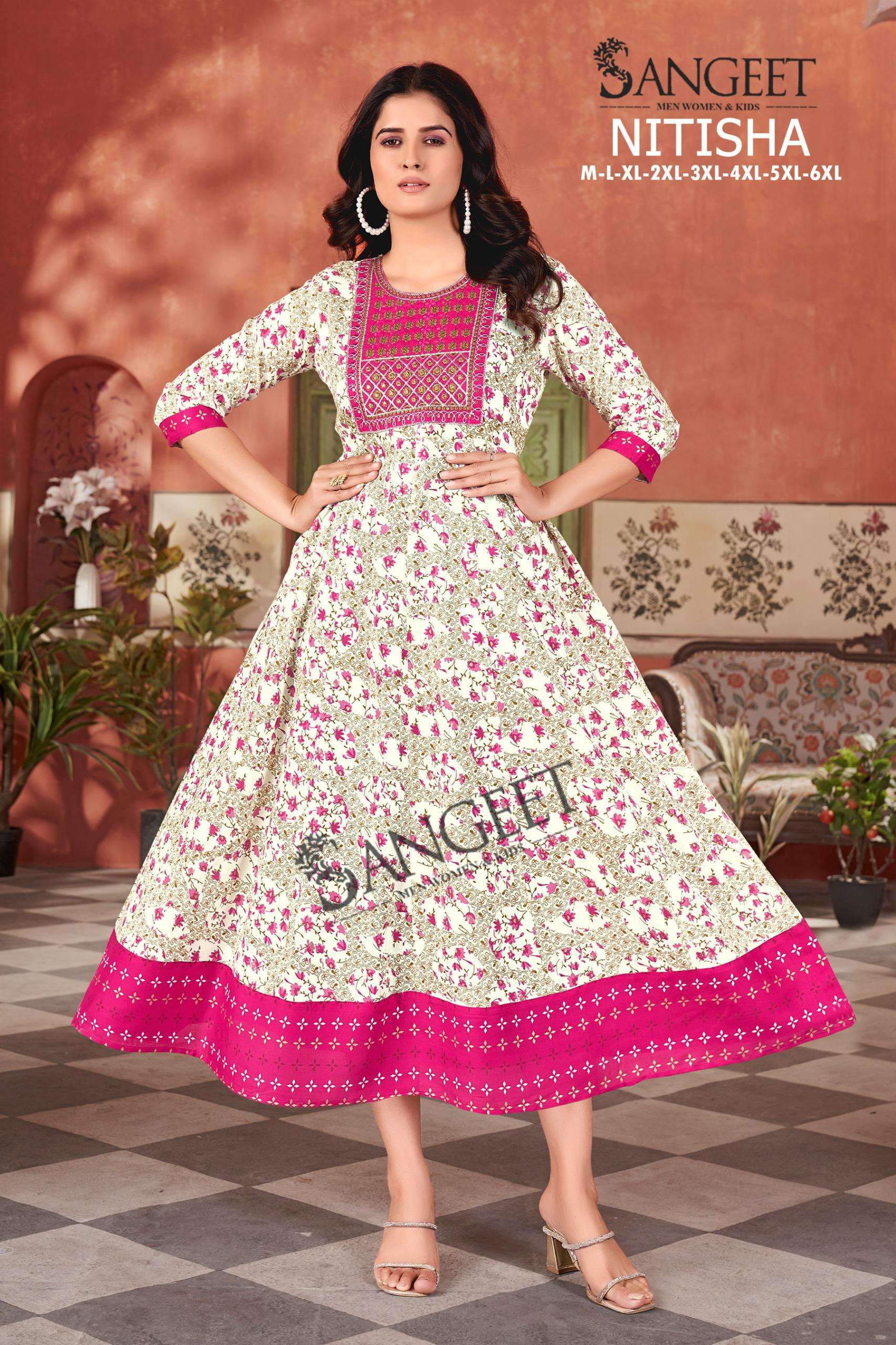 SANGEET NITISHA RAYON FANCY LADIES GOWN KURTI