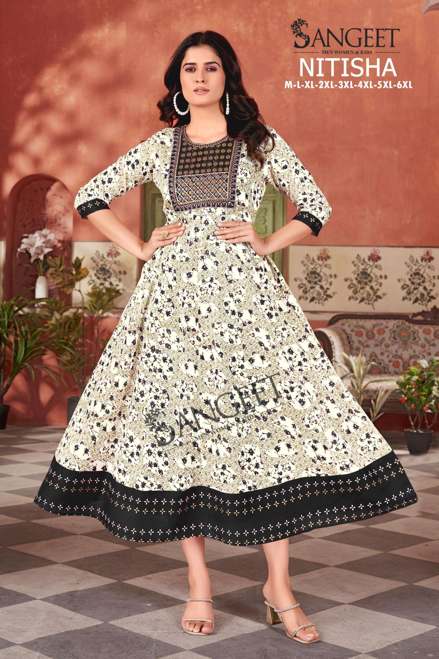 SANGEET NITISHA RAYON FANCY LADIES GOWN KURTI