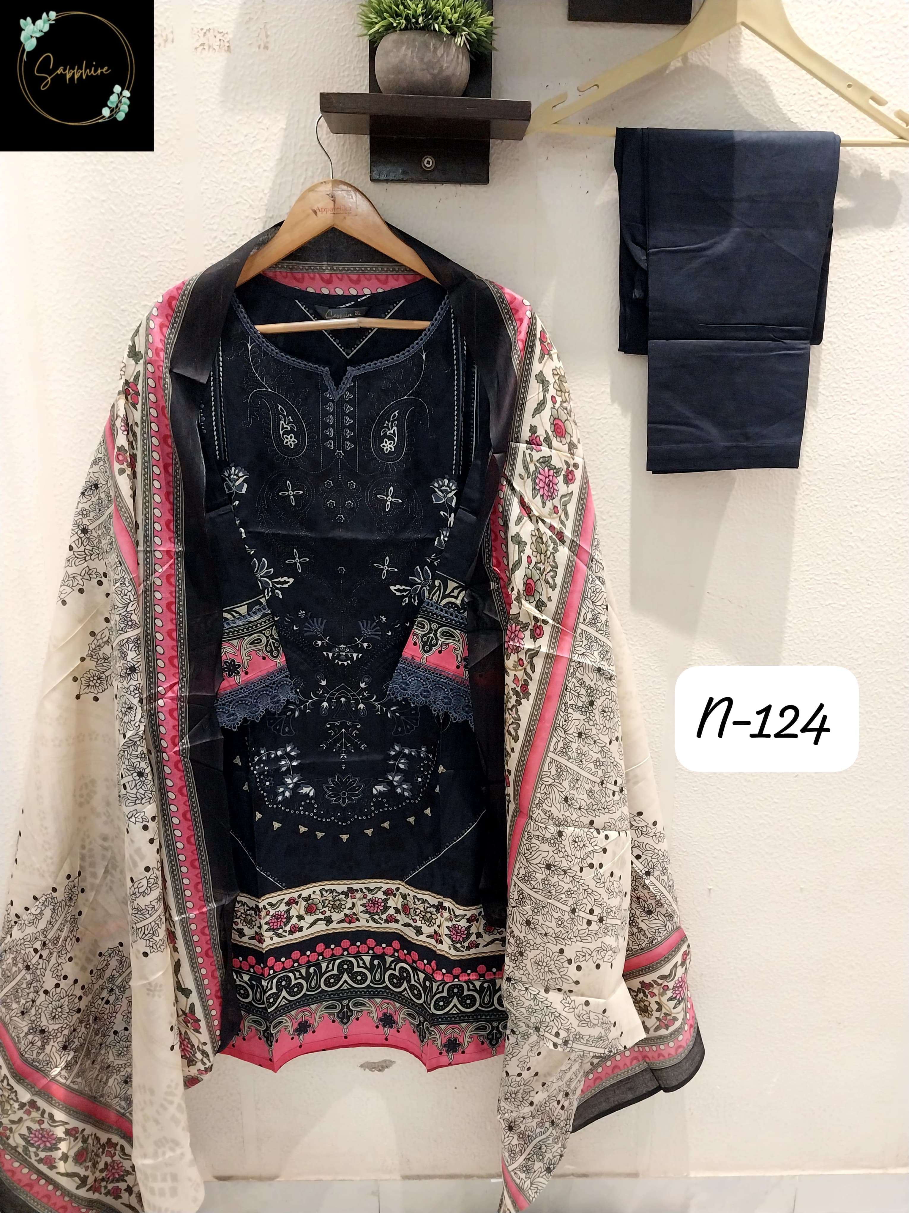 SAPPHIRE AGHA NOORAIN N 124 LAWN COTTON READY MADE PAKISTANI SUIT