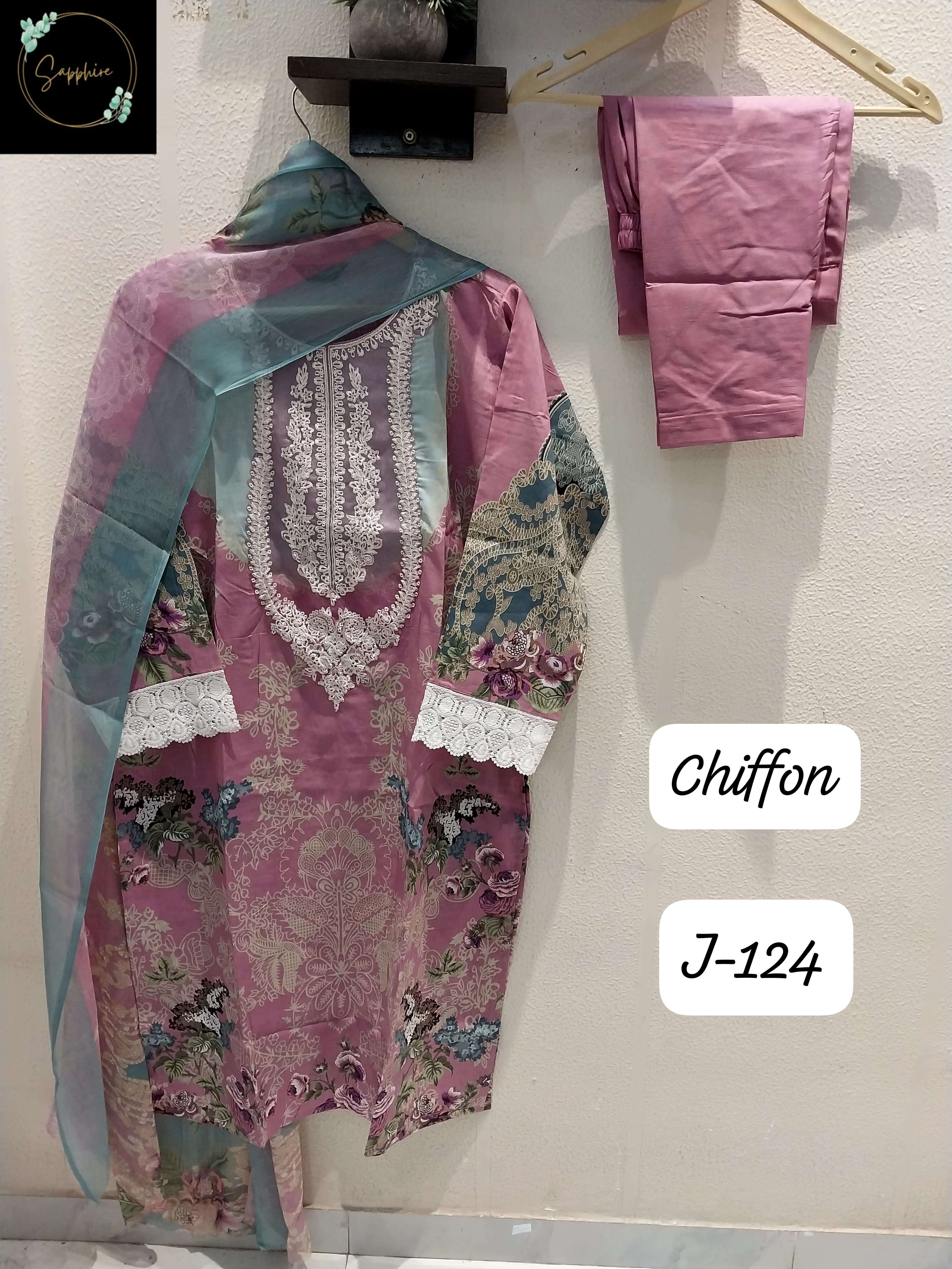 SAPPHIRE JAZMIN J 124 READY MADE PAKISTANI LAWN COTTON SUIT