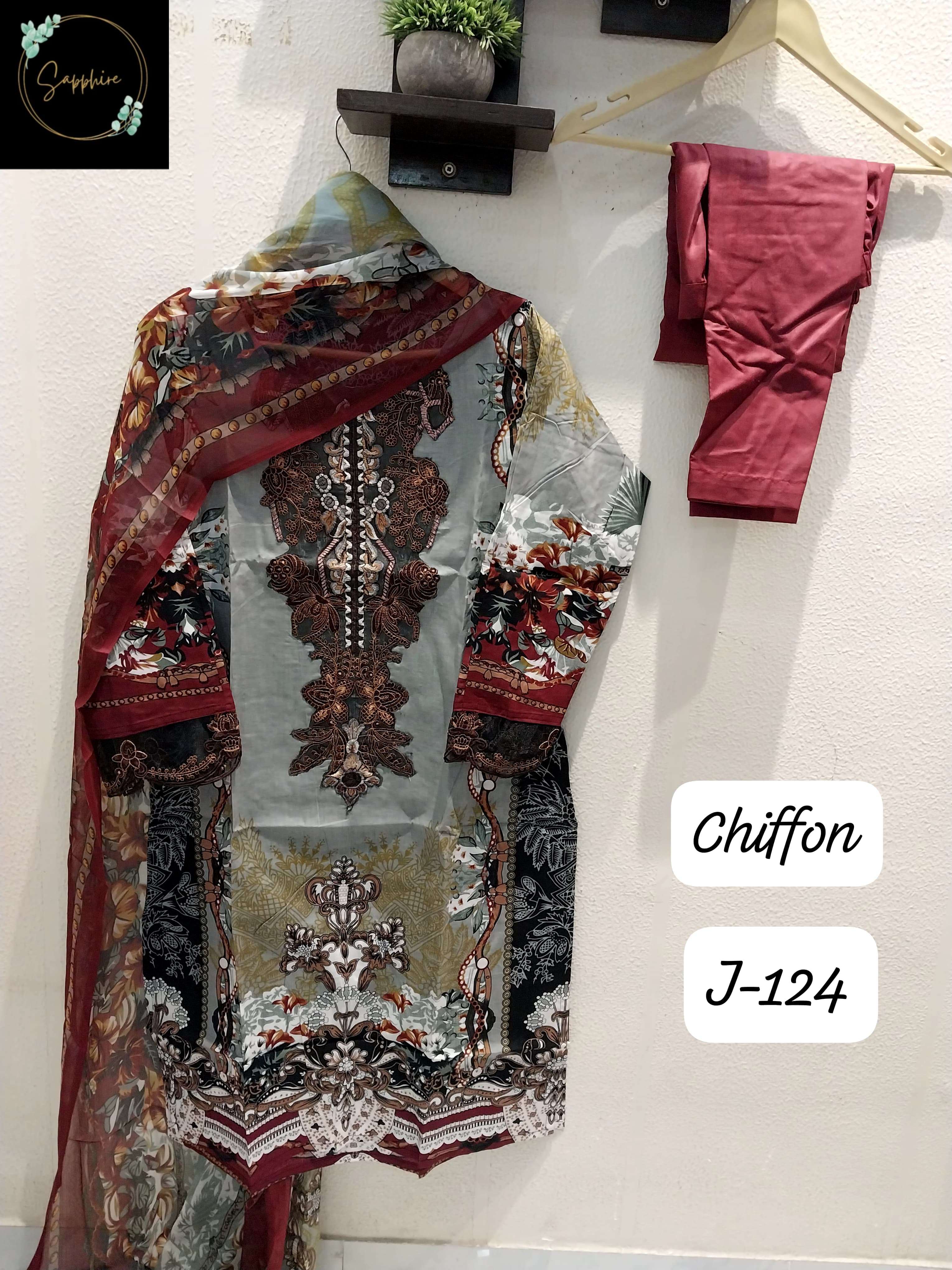 SAPPHIRE JAZMIN J 124 READY MADE PAKISTANI LAWN COTTON SUIT