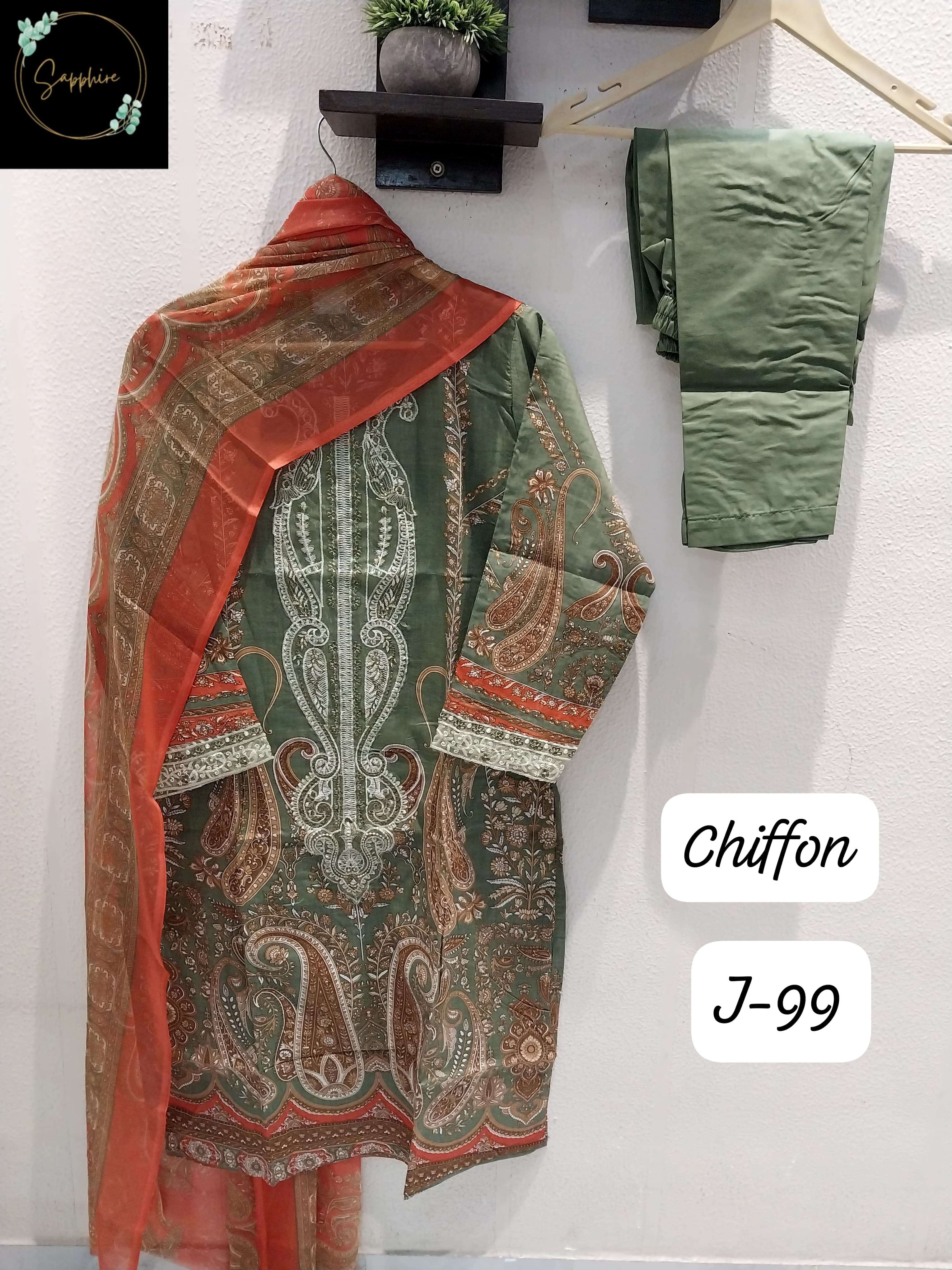 SAPPHIRE JAZMIN VOL 99 LAWN COTTON PAKISTANI SUIT