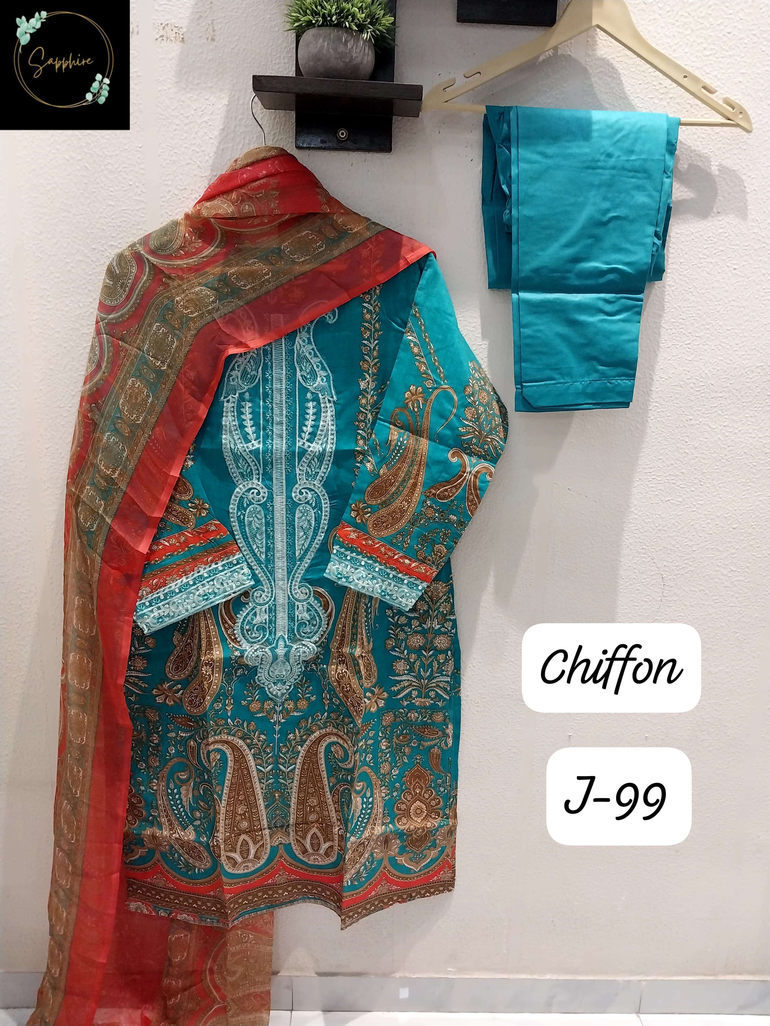 SAPPHIRE JAZMIN VOL 99 LAWN COTTON PAKISTANI SUIT