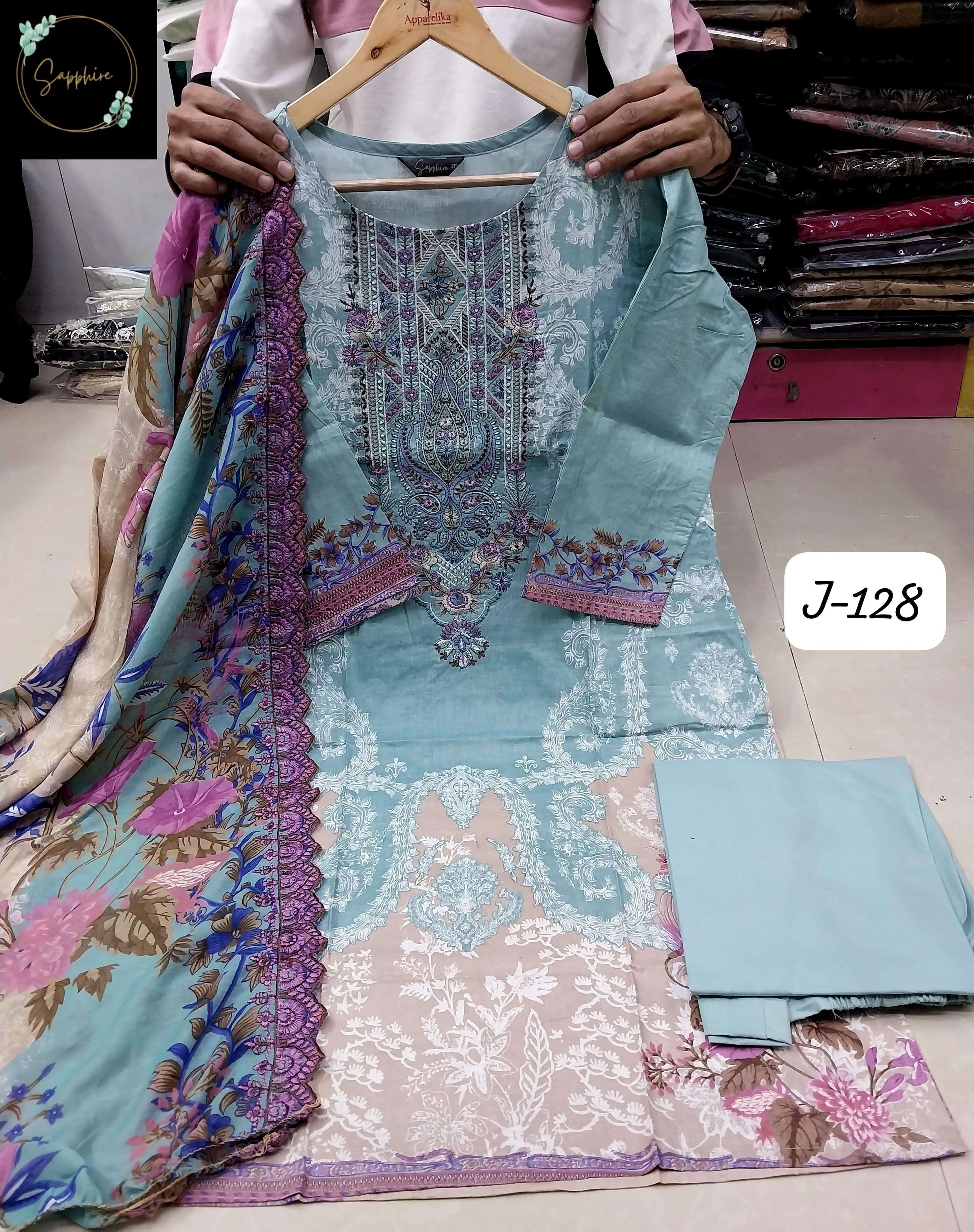 SAPPHIRE JAZMIN VOL J 128 LAWN COTTON DESIGNER PAKISTANI SUIT