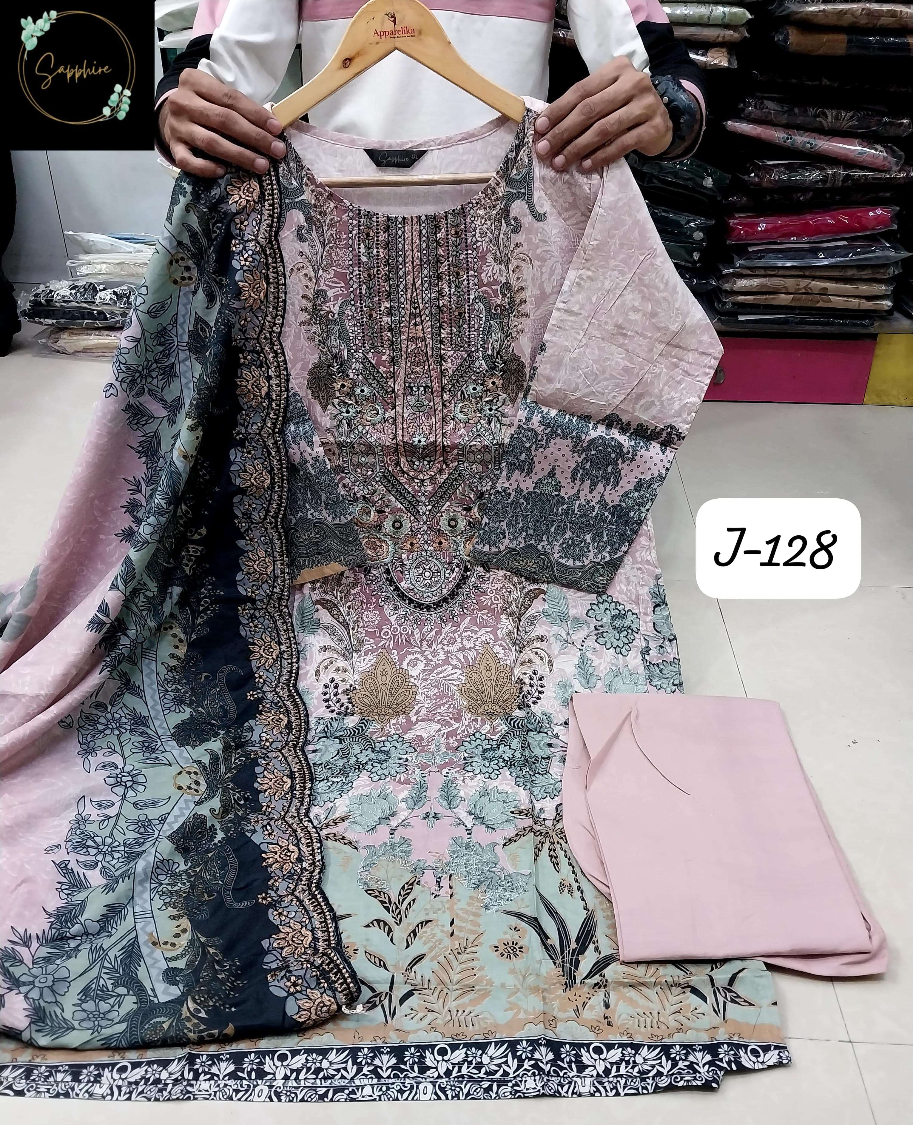 SAPPHIRE JAZMIN VOL J 128 LAWN COTTON DESIGNER PAKISTANI SUIT