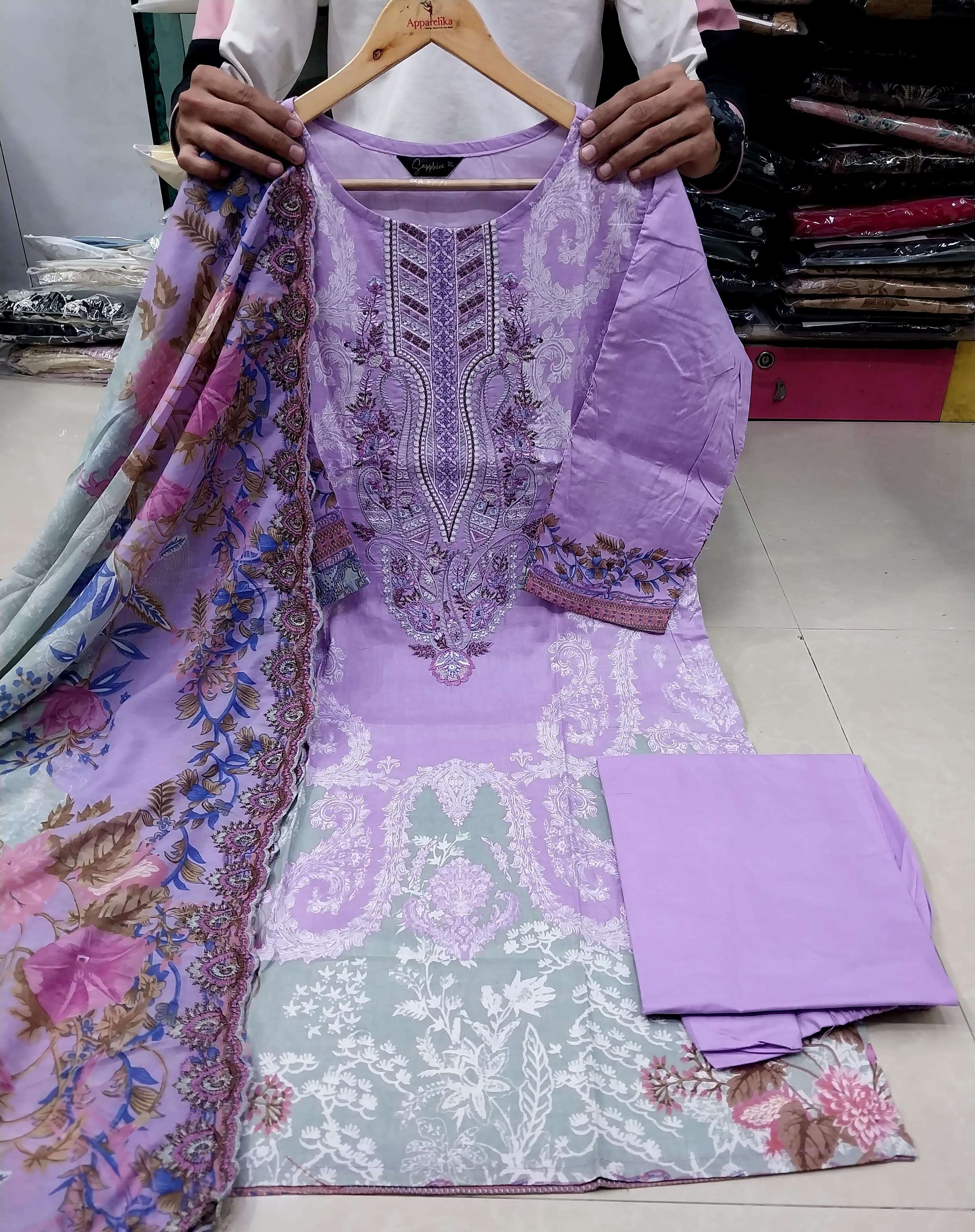SAPPHIRE JAZMIN VOL J 128 LAWN COTTON DESIGNER PAKISTANI SUIT