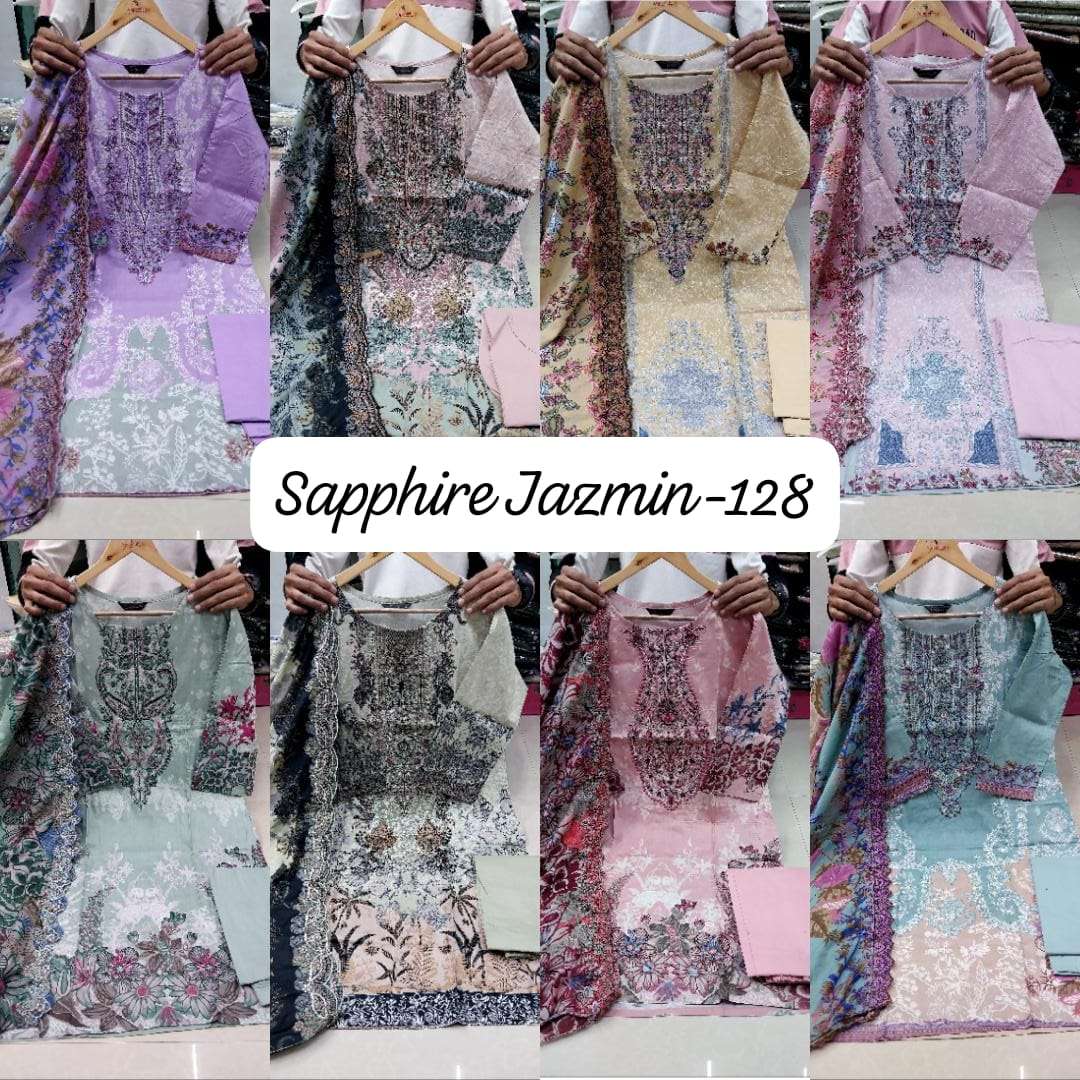 SAPPHIRE JAZMIN VOL J 128 LAWN COTTON DESIGNER PAKISTANI SUIT