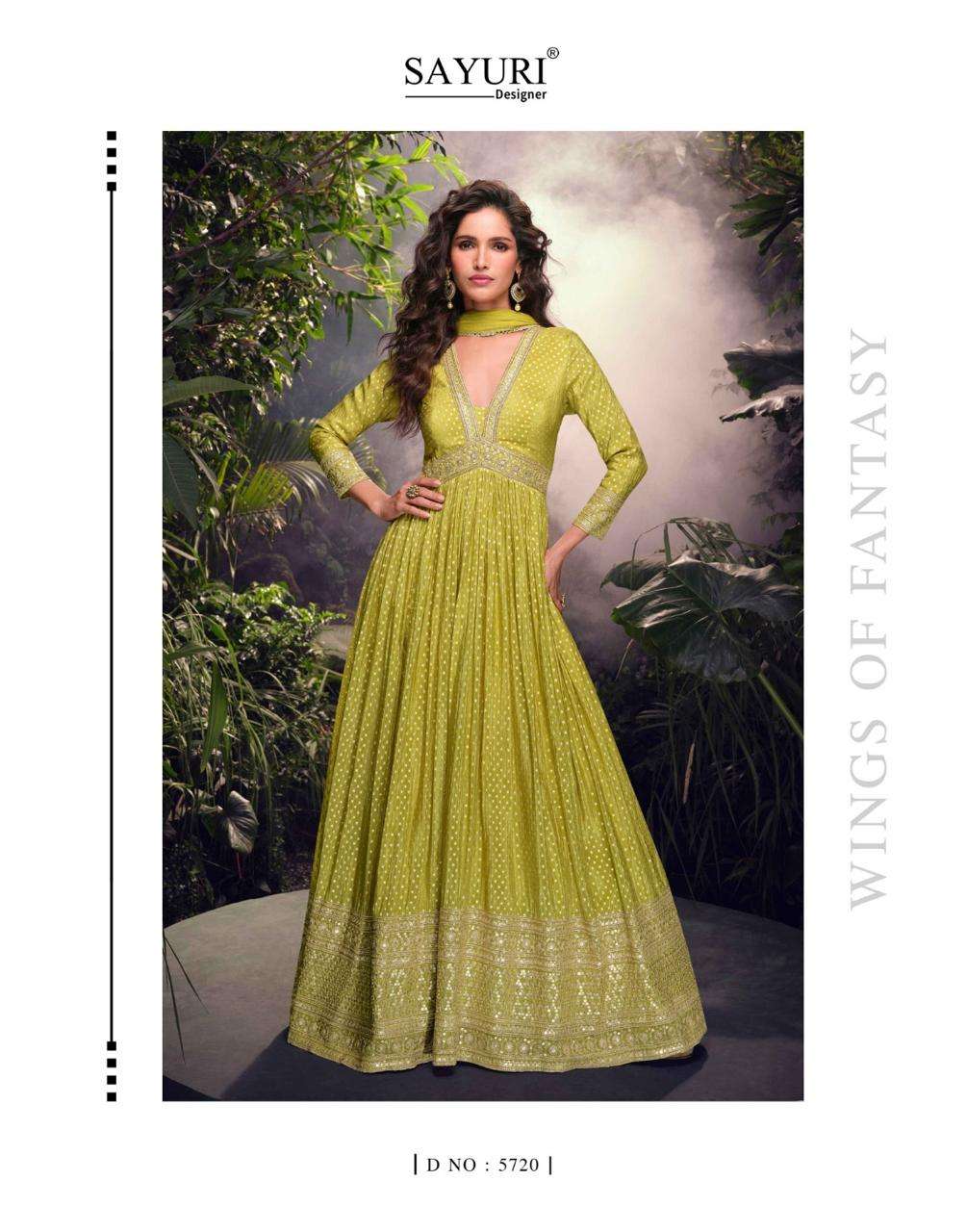 SAYURI DESIGNER LAKSHITA JACQUARD HEAVY DESIGNER LONG GOWN DRESS