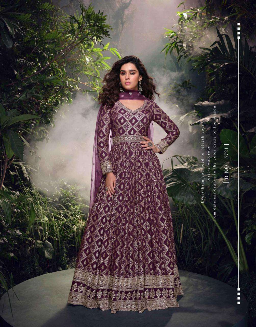 SAYURI DESIGNER LAKSHITA JACQUARD HEAVY DESIGNER LONG GOWN DRESS