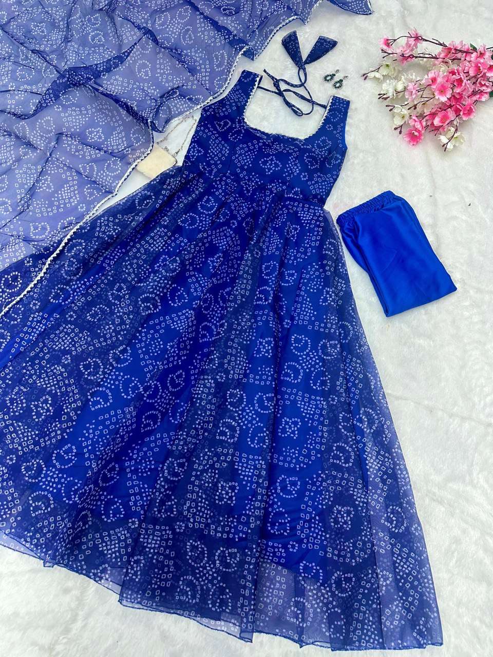 SC 262 ORGANZA SILK PRETTY LOOKS ANARKALI GOWN SUIT