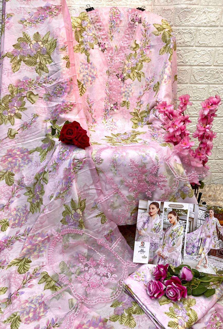 SHARADDHA DESIGNER M PRINT VOL 15 LAWN COTTON FANCY WORK SALWAR KAMEEZ 