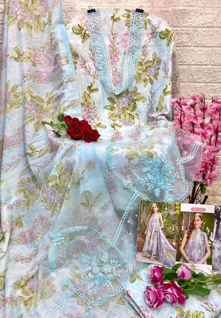 SHARADDHA DESIGNER M PRINT VOL 15 LAWN COTTON FANCY WORK SALWAR KAMEEZ 