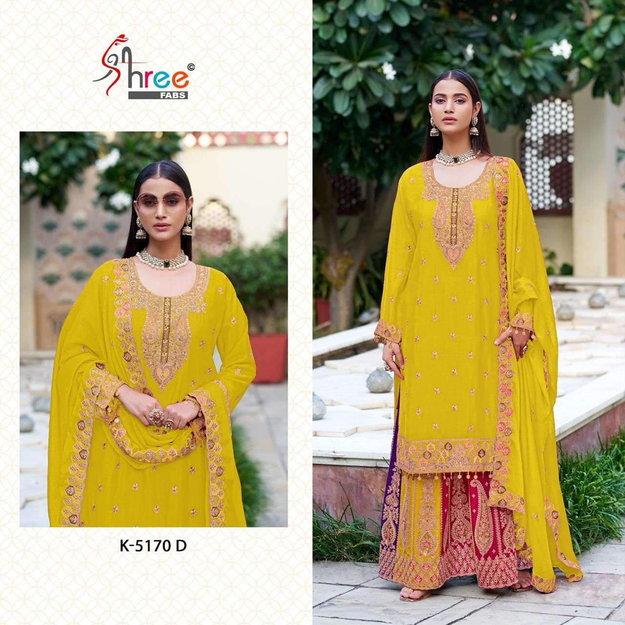 SHREE FABS K 5170 HEAVY EMBROIDERED WEDDING WEAR SHARARA SUIT