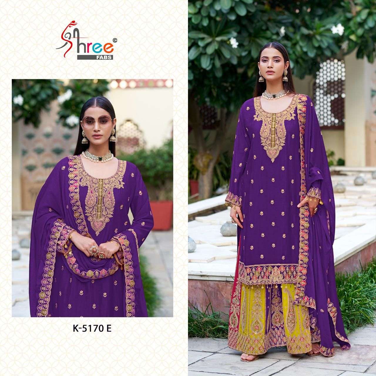 SHREE FABS K 5170 HEAVY EMBROIDERED WEDDING WEAR SHARARA SUIT