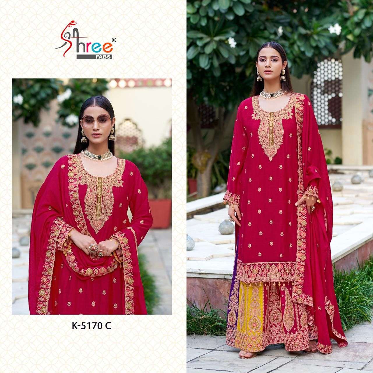 SHREE FABS K 5170 HEAVY EMBROIDERED WEDDING WEAR SHARARA SUIT