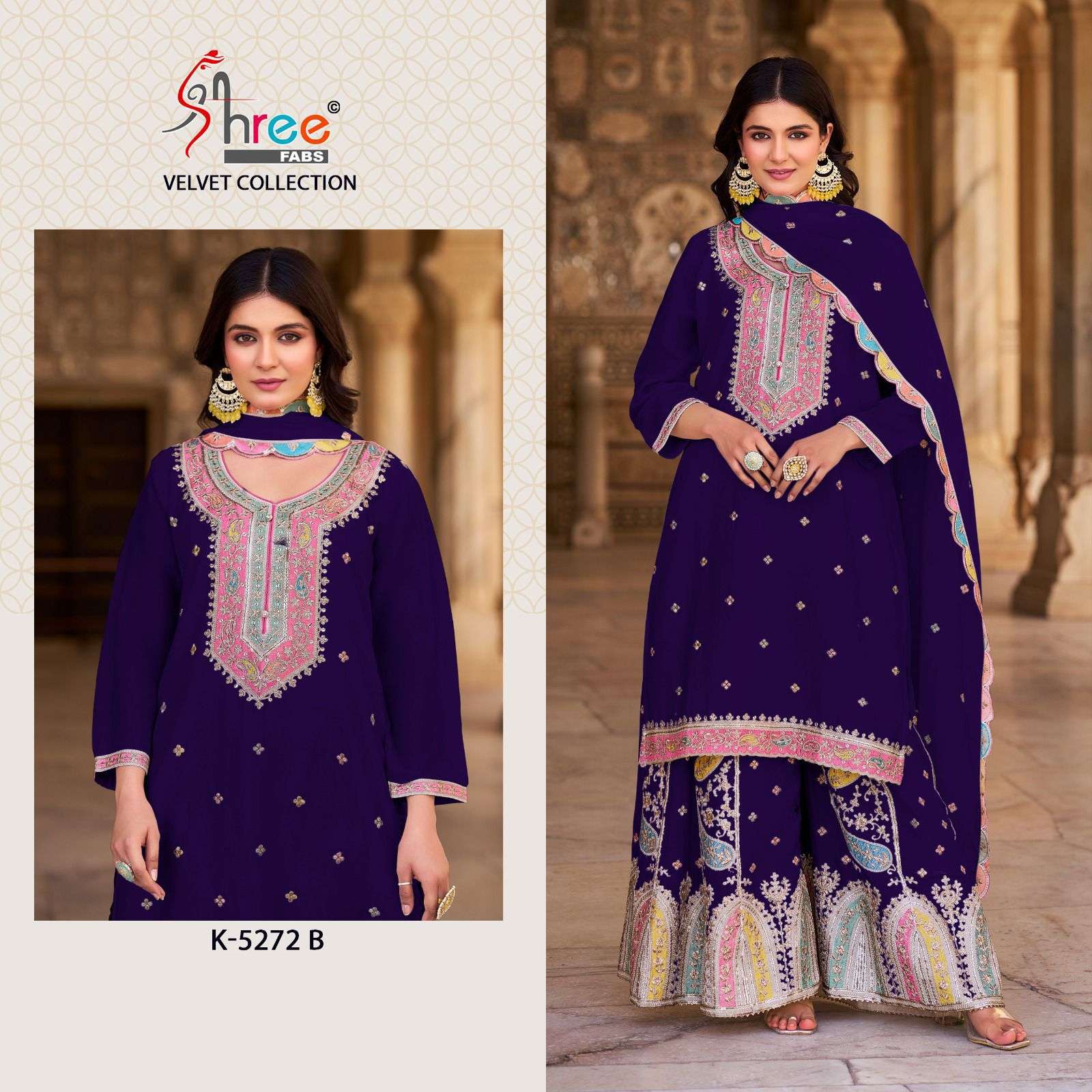 SHREE FABS K 5272 VELVET DESIGNER HEAVY WEDDING WEAR PAKISTANI SUIT