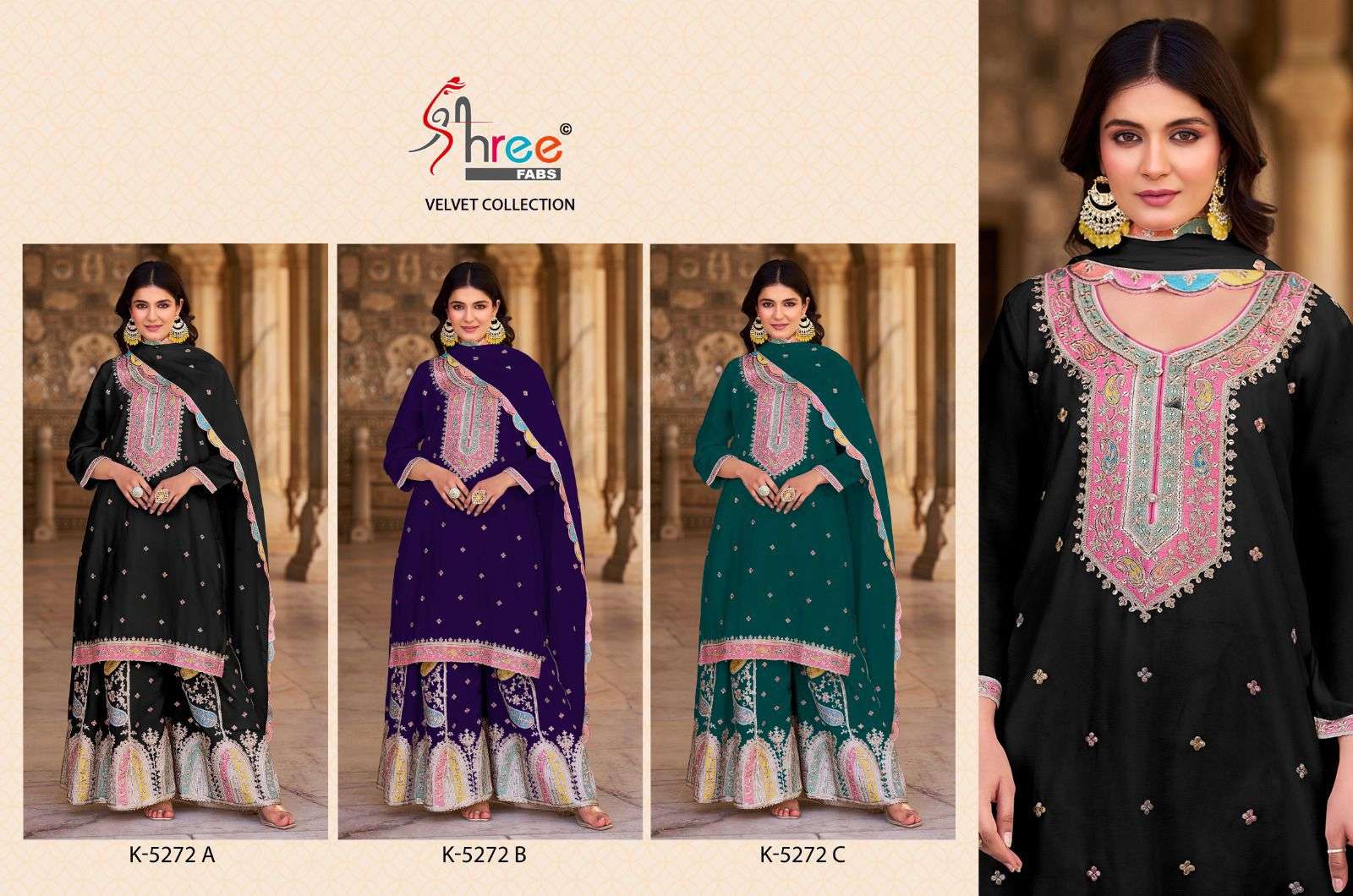 SHREE FABS K 5272 VELVET DESIGNER HEAVY WEDDING WEAR PAKISTANI SUIT