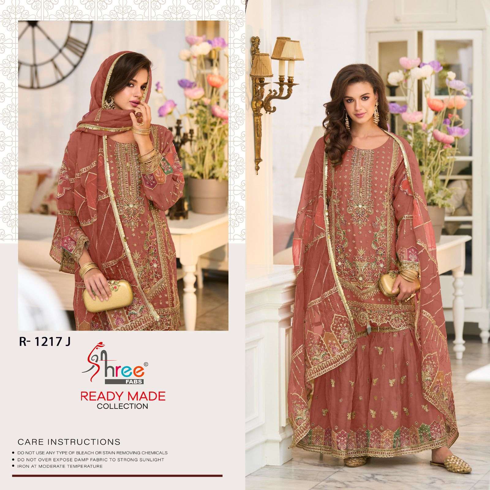 SHREE FABS R 1217 ORGANZA HEAVY DESIGNER WEDDING WEAR PAKISTANI SUIT