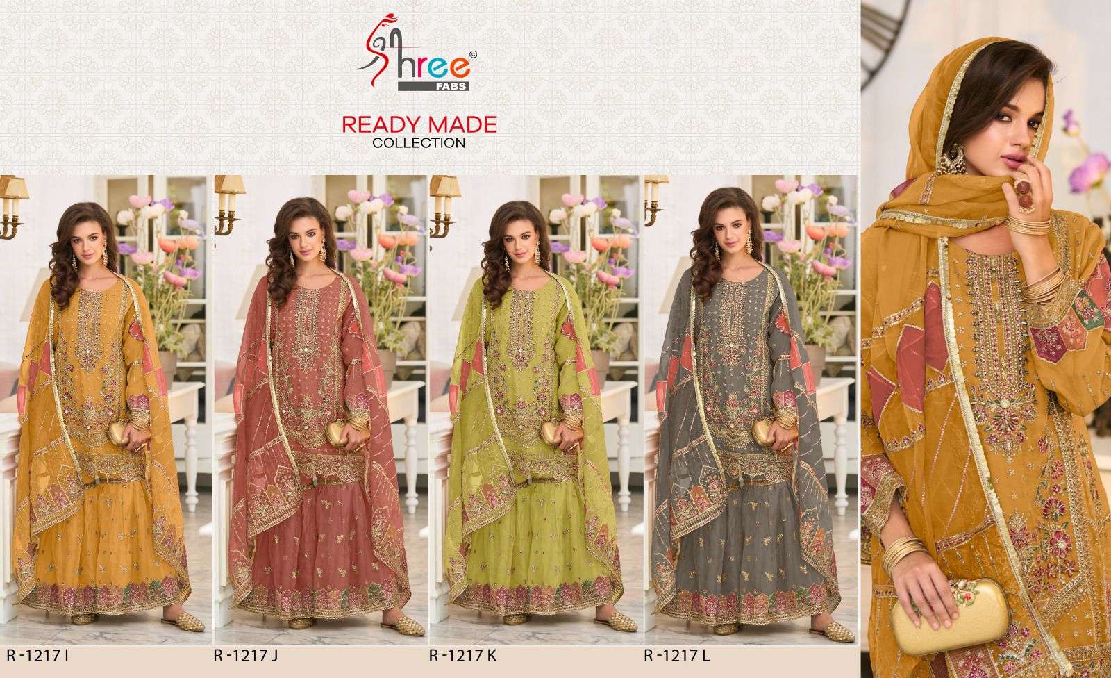 SHREE FABS R 1217 ORGANZA HEAVY DESIGNER WEDDING WEAR PAKISTANI SUIT