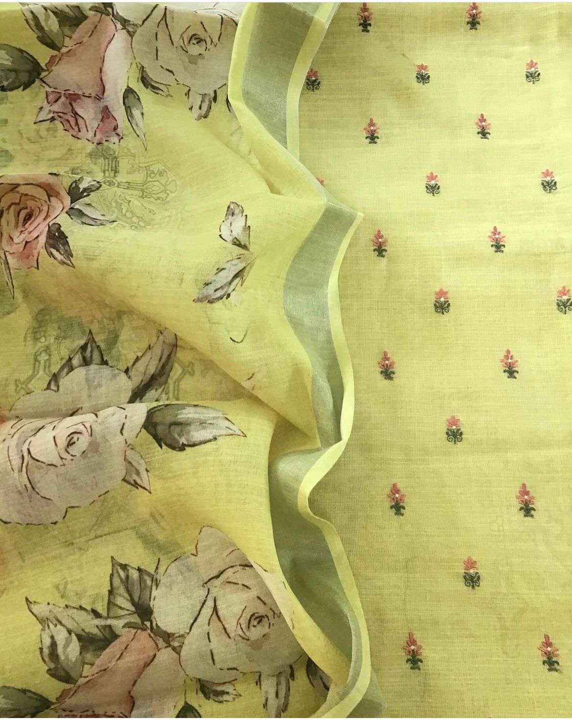 SHUROOQ COMBO SUIT COLLECTION LINEN WITH FANCY EMBROIDERY WORK SUIT