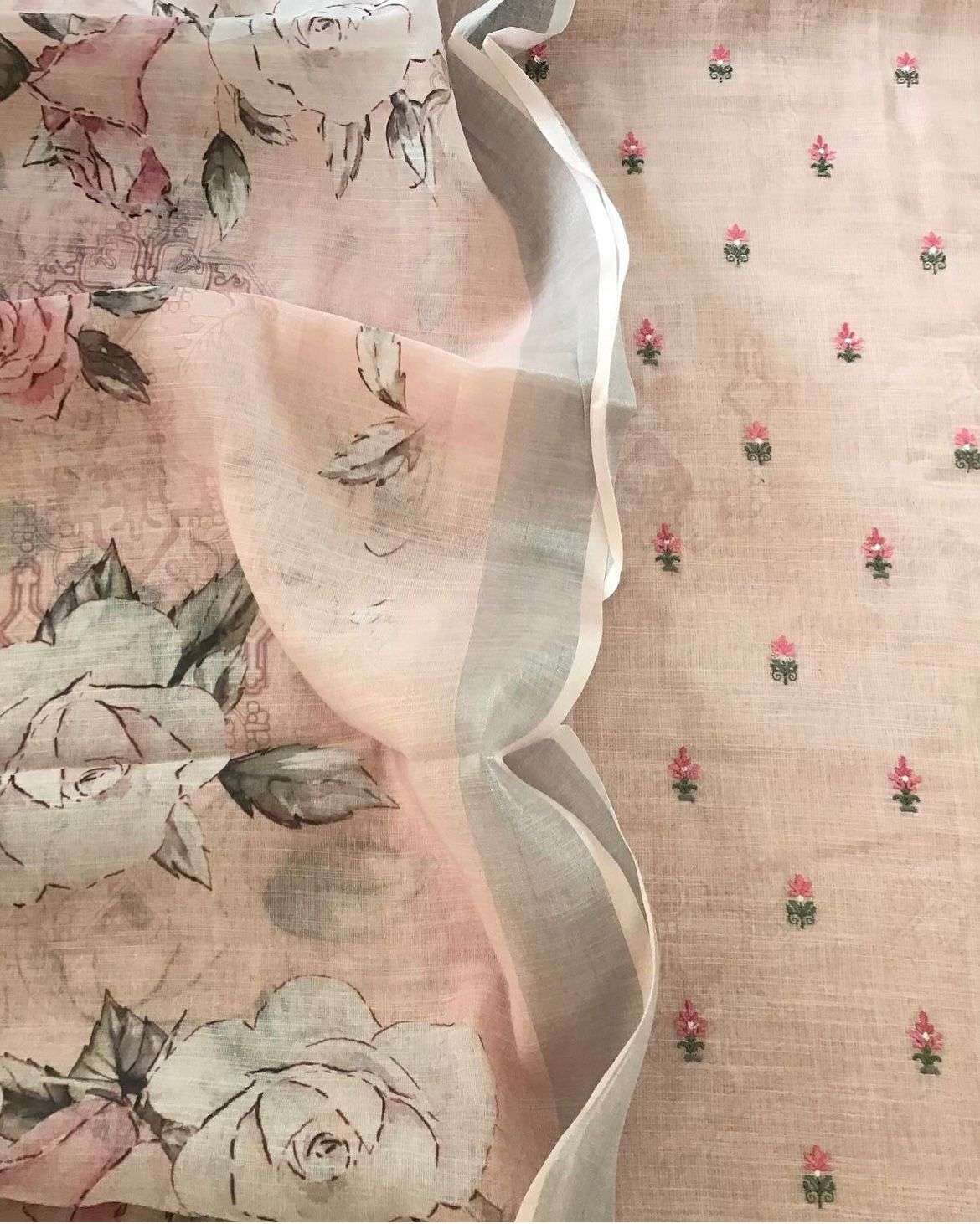 SHUROOQ COMBO SUIT COLLECTION LINEN WITH FANCY EMBROIDERY WORK SUIT