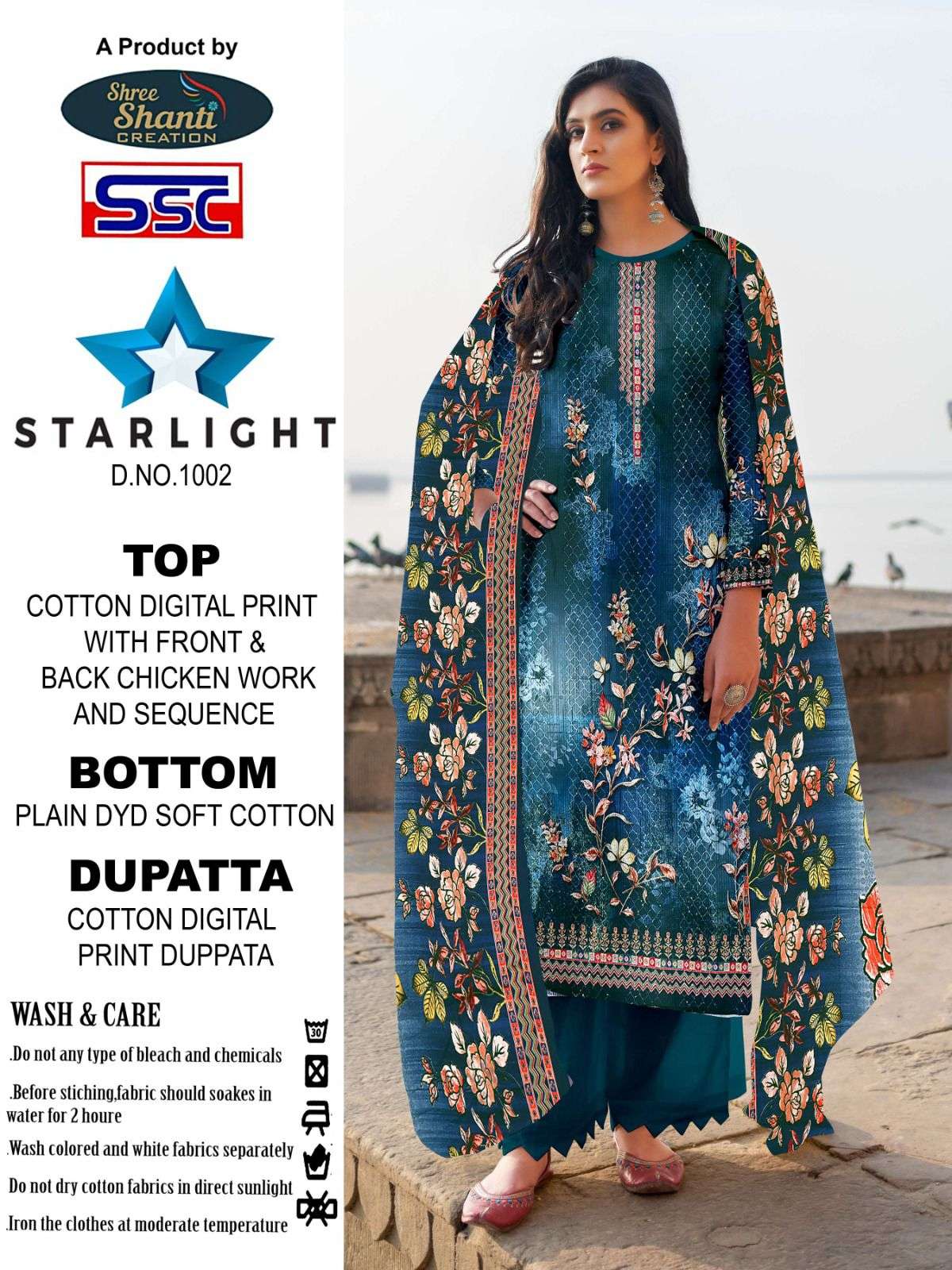 SSC CREATION STARLIGHT COTTON DIGITAL PRINT WITH WITH FANCY WORK SUIT