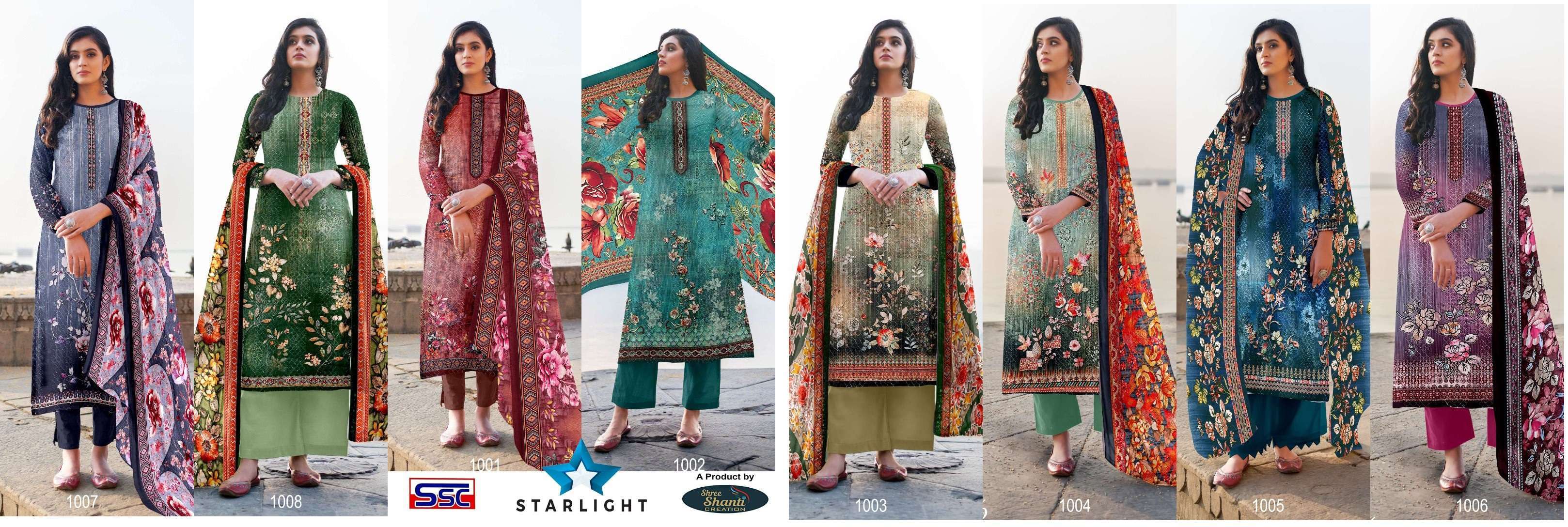 SSC CREATION STARLIGHT COTTON DIGITAL PRINT WITH WITH FANCY WORK SUIT