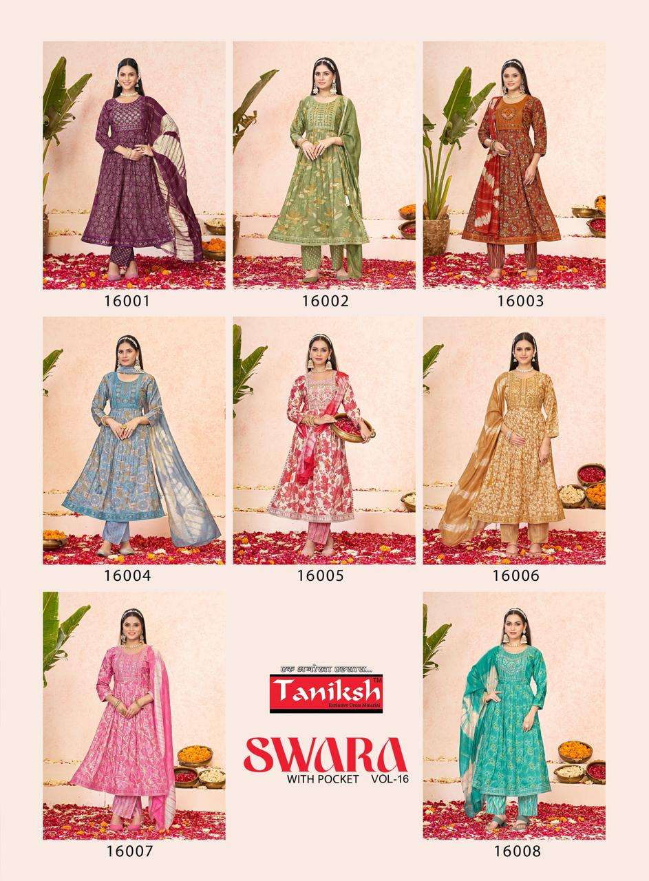 TANIKSH SWARA VOL 16 NAIRA CUT PATTERN KURTI COMBO SET 