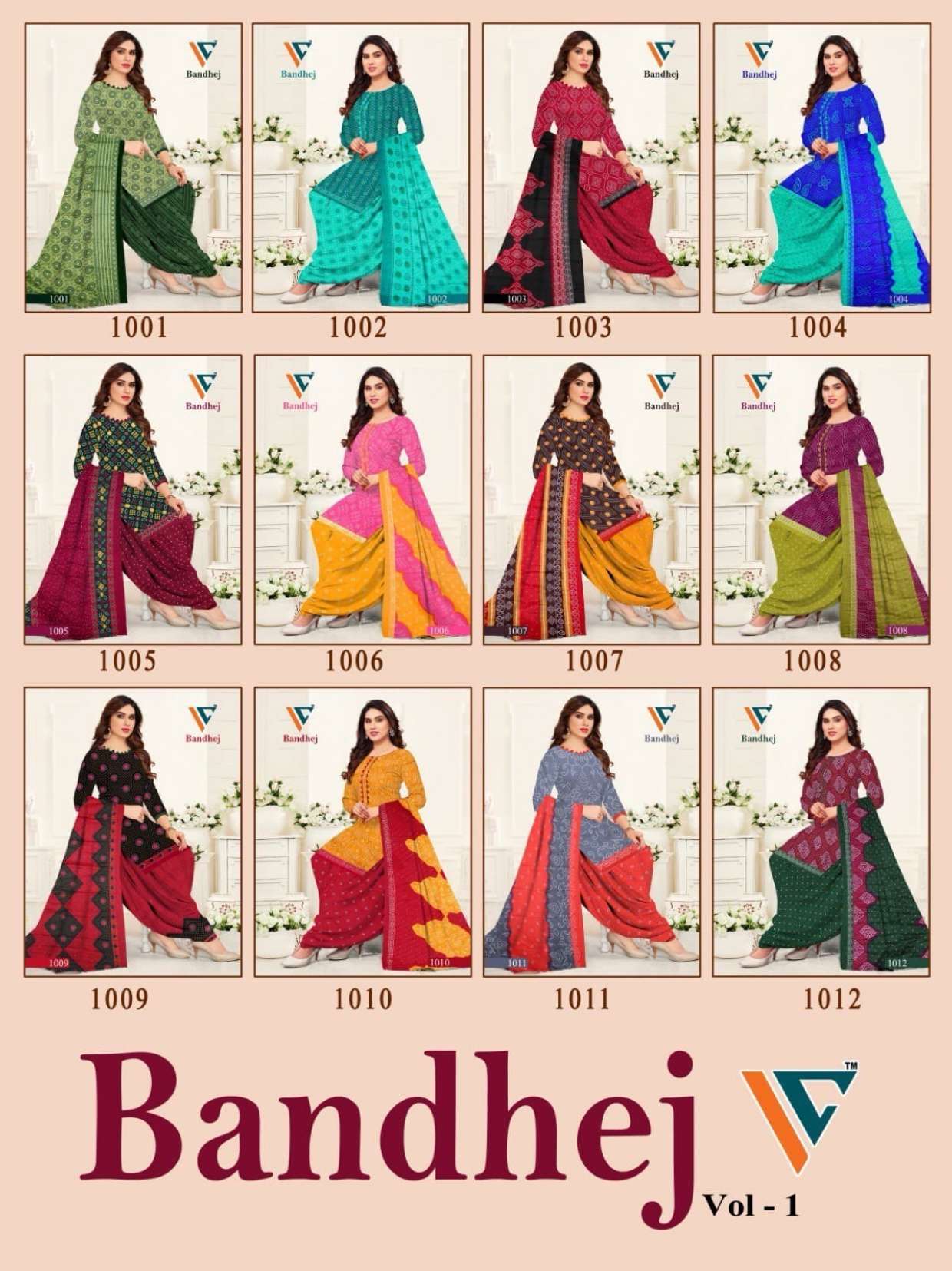 VANDANA‎‎‎ CREATION BANDHEJ VOL 1 COTTON PATIYALA DRESS