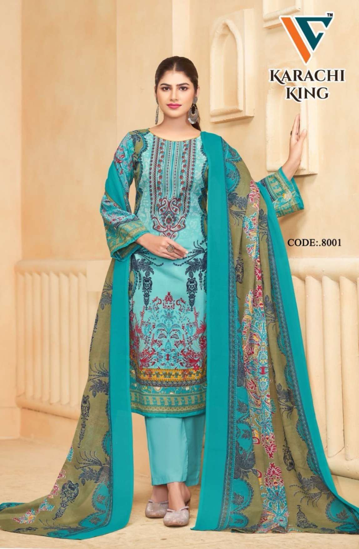 VANDANA‎‎‎‎ CREATION KARACHI‎ KING‎‎ VOL 8 COTTON DIGITAL PRINTS SALWAR SUIT