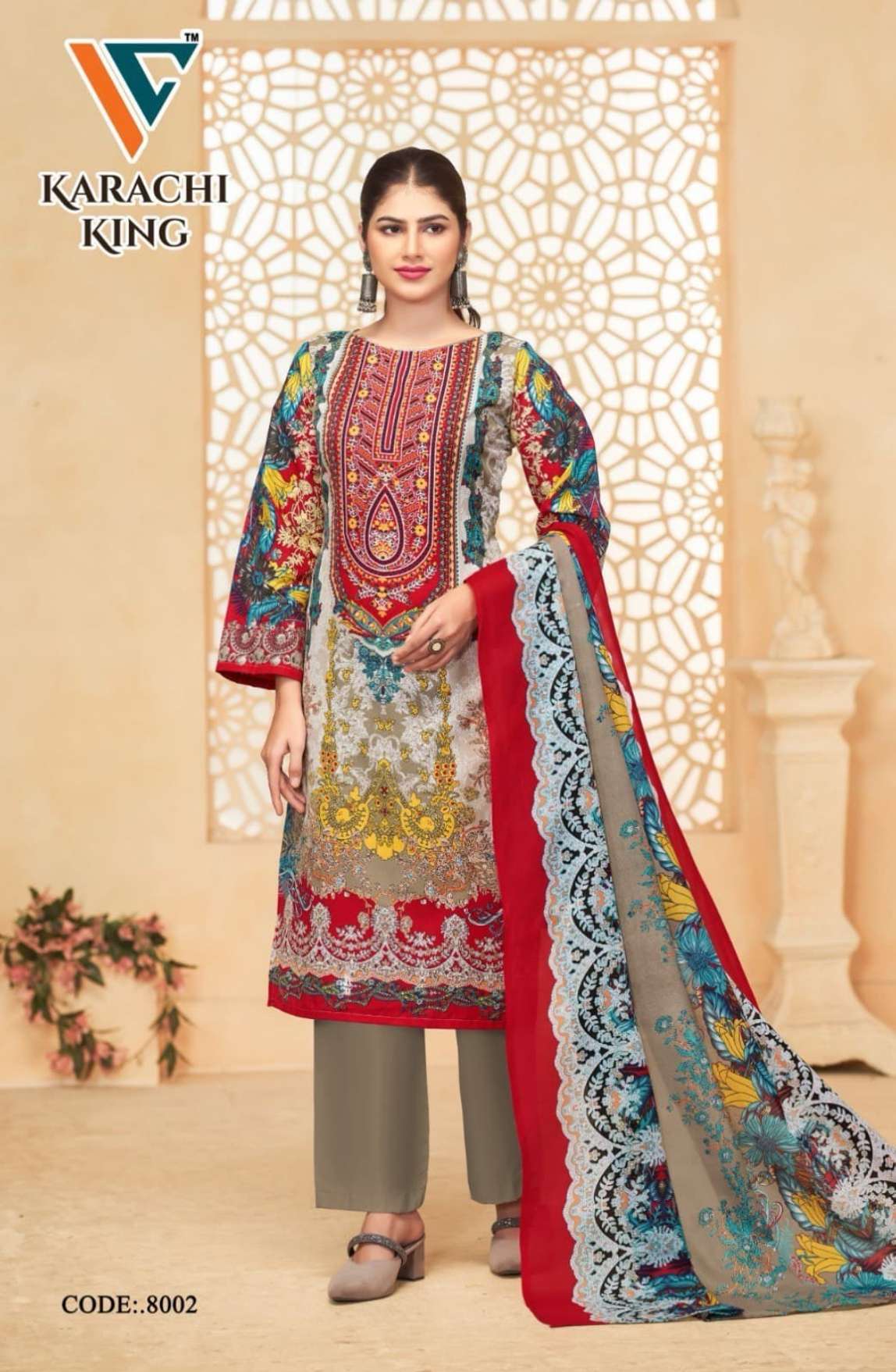 VANDANA‎‎‎‎ CREATION KARACHI‎ KING‎‎ VOL 8 COTTON DIGITAL PRINTS SALWAR SUIT