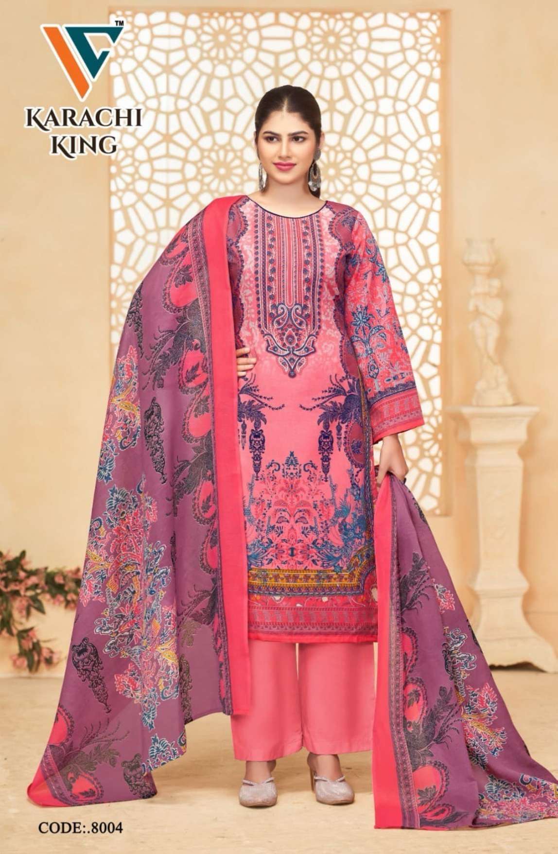 VANDANA‎‎‎‎ CREATION KARACHI‎ KING‎‎ VOL 8 COTTON DIGITAL PRINTS SALWAR SUIT